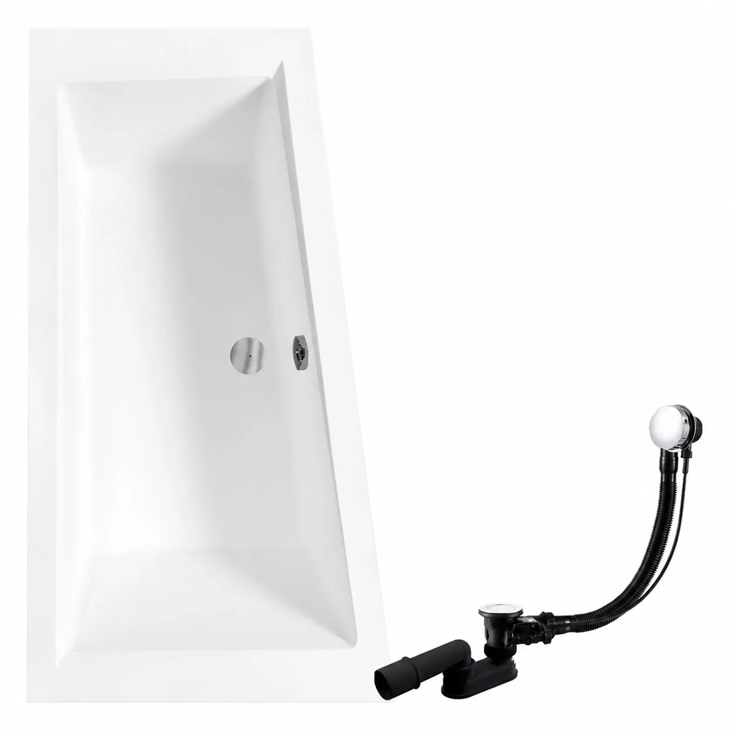 KOLMAN Badewanne Eckwanne 160 x 90 Cm Links Mit 2 2 Kopfstützen KODI Inkl. Ablauf Und Füße
