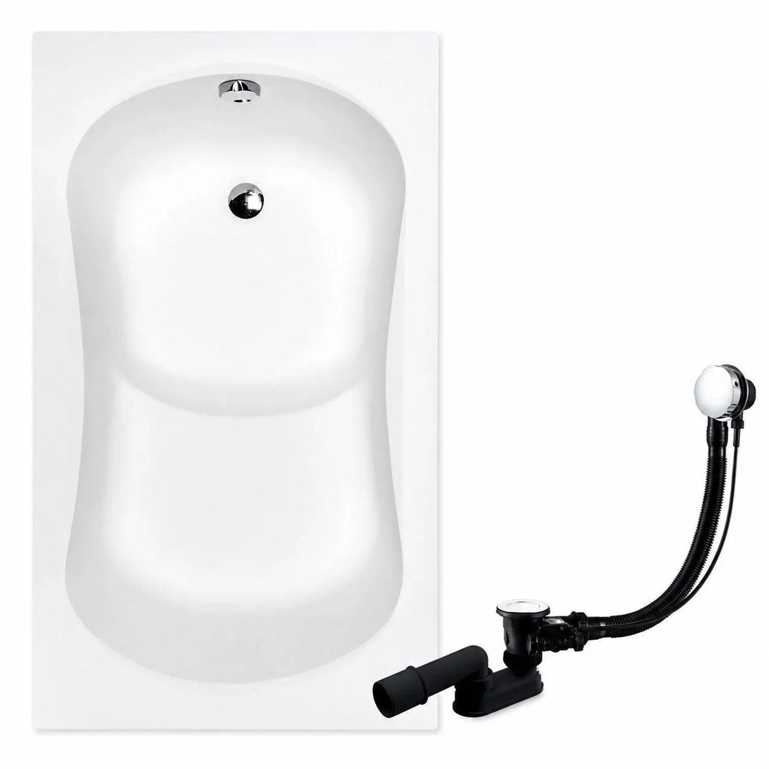 KOLMAN Badewanne Rechteck 120 x 70 Cm Mit Wannenträger Und Handgriffen Inkl. Ablauf Und Füße
