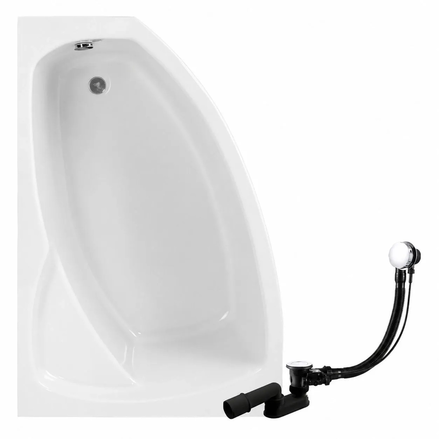 KOLMAN Badewanne Eckwanne 140 x 90 Cm Links Inkl. Ablauf Und Füße