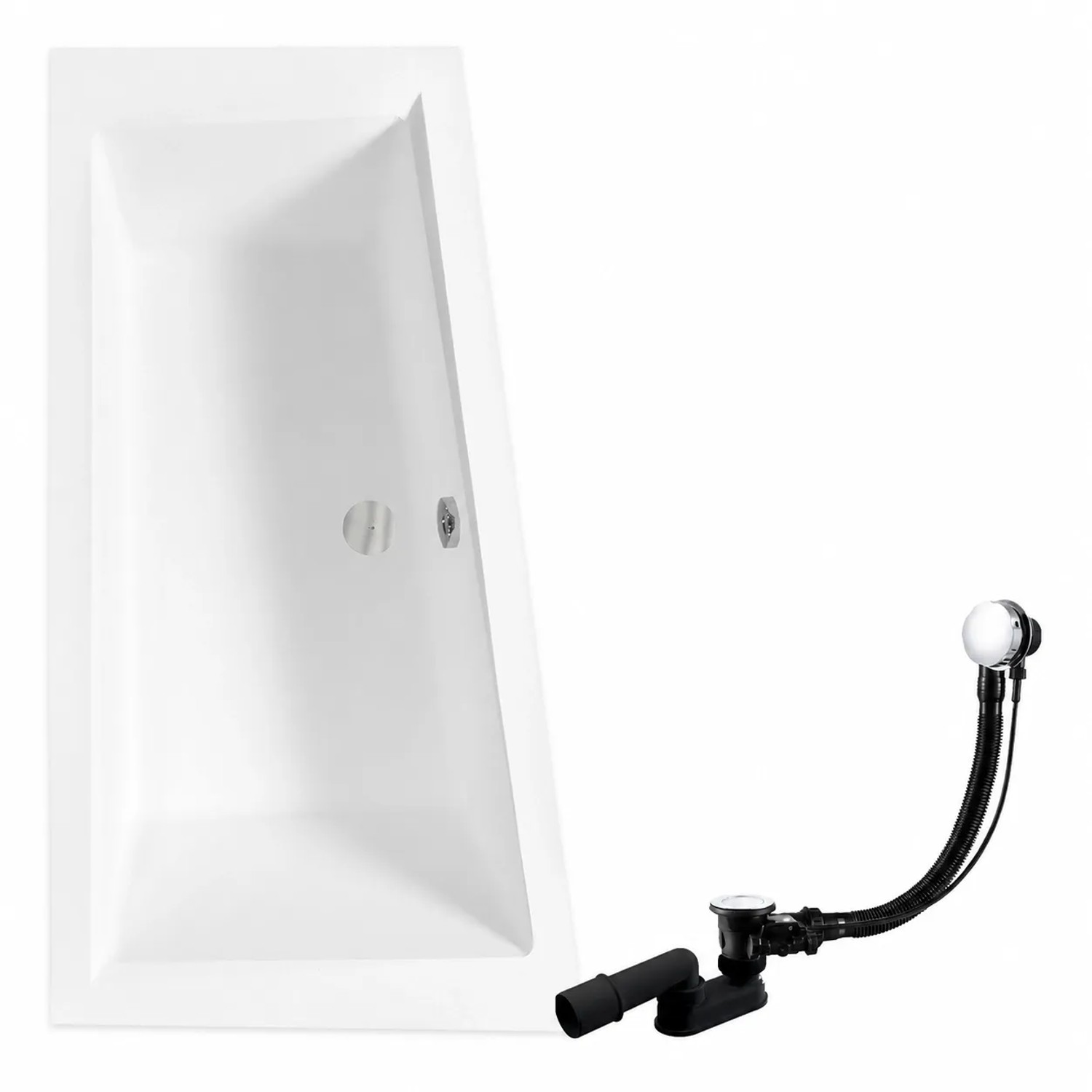 KOLMAN Badewanne Eckwanne 150 x 85 Cm Links Mit 1 Kopfstütze KODI Inkl. Ablauf Und Füße