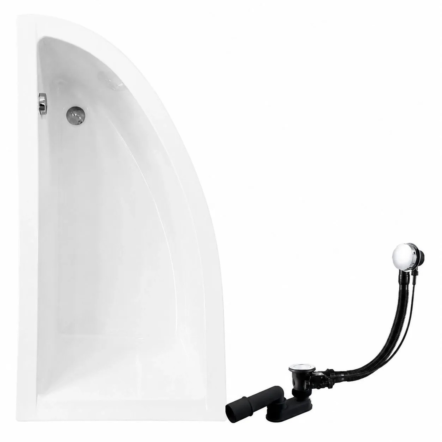 KOLMAN Badewanne Eckwanne 140 x 70 Cm Links Inkl. Ablauf Und Füße