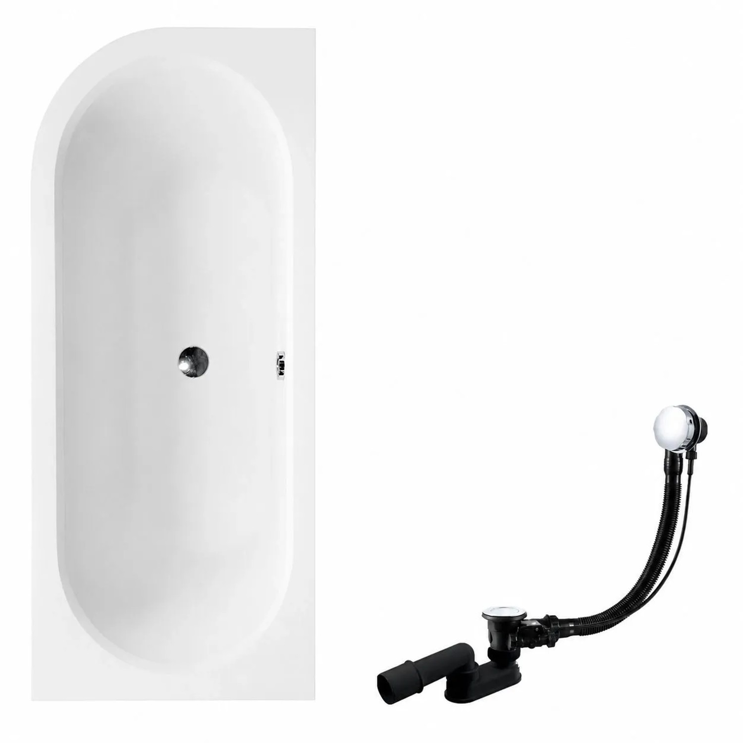 KOLMAN Badewanne Eckwanne 150 x 75 Cm Rechts Inkl. Ablauf Und Füße