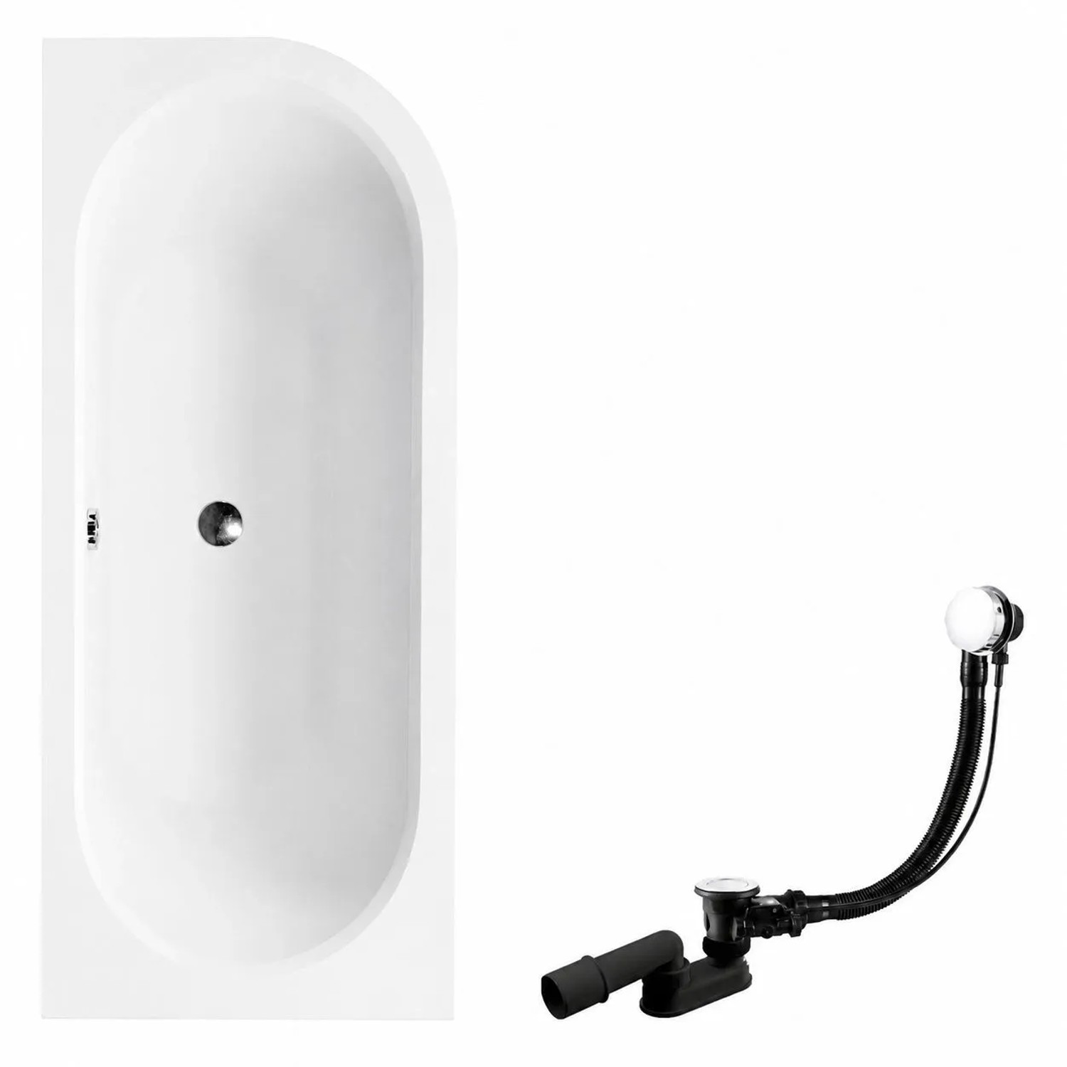 KOLMAN Badewanne Eckwanne 180 x 80 Cm Links Inkl. Ablauf Und Füße