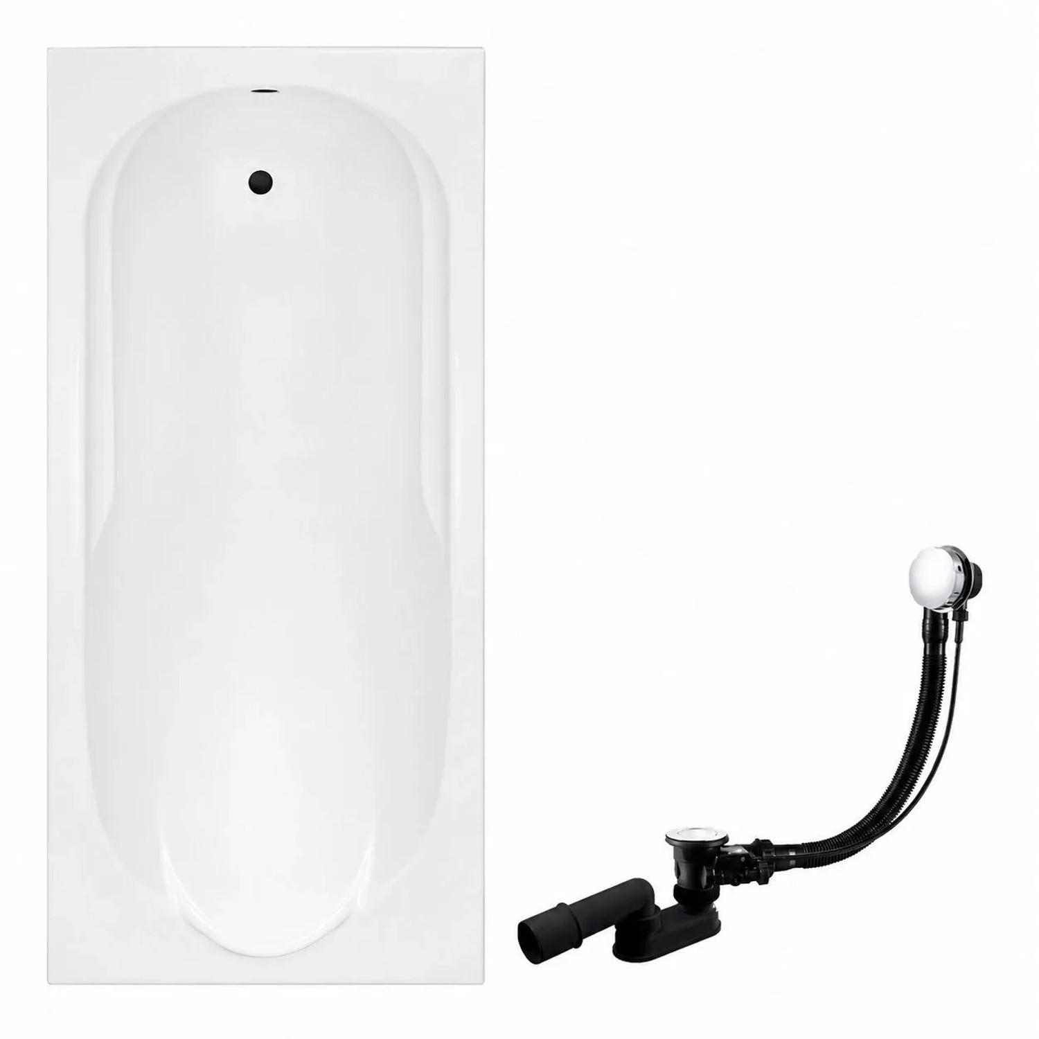 KOLMAN Badewanne Rechteck 190 x 80 Cm Mit Wannenträger Inkl. Ablauf Und Füße
