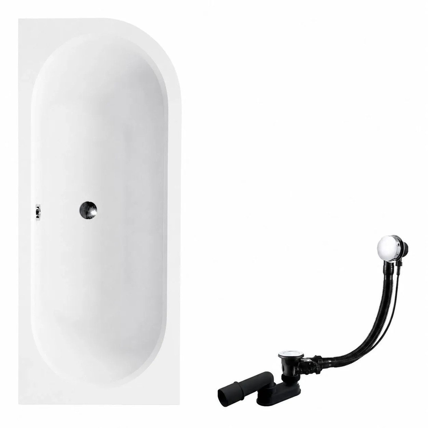 KOLMAN Badewanne Eckwanne 150 x 75 Cm Links Mit Bambus Badewannenablage Mit Kopfstütze KODI Inkl. Ablauf Und Füße