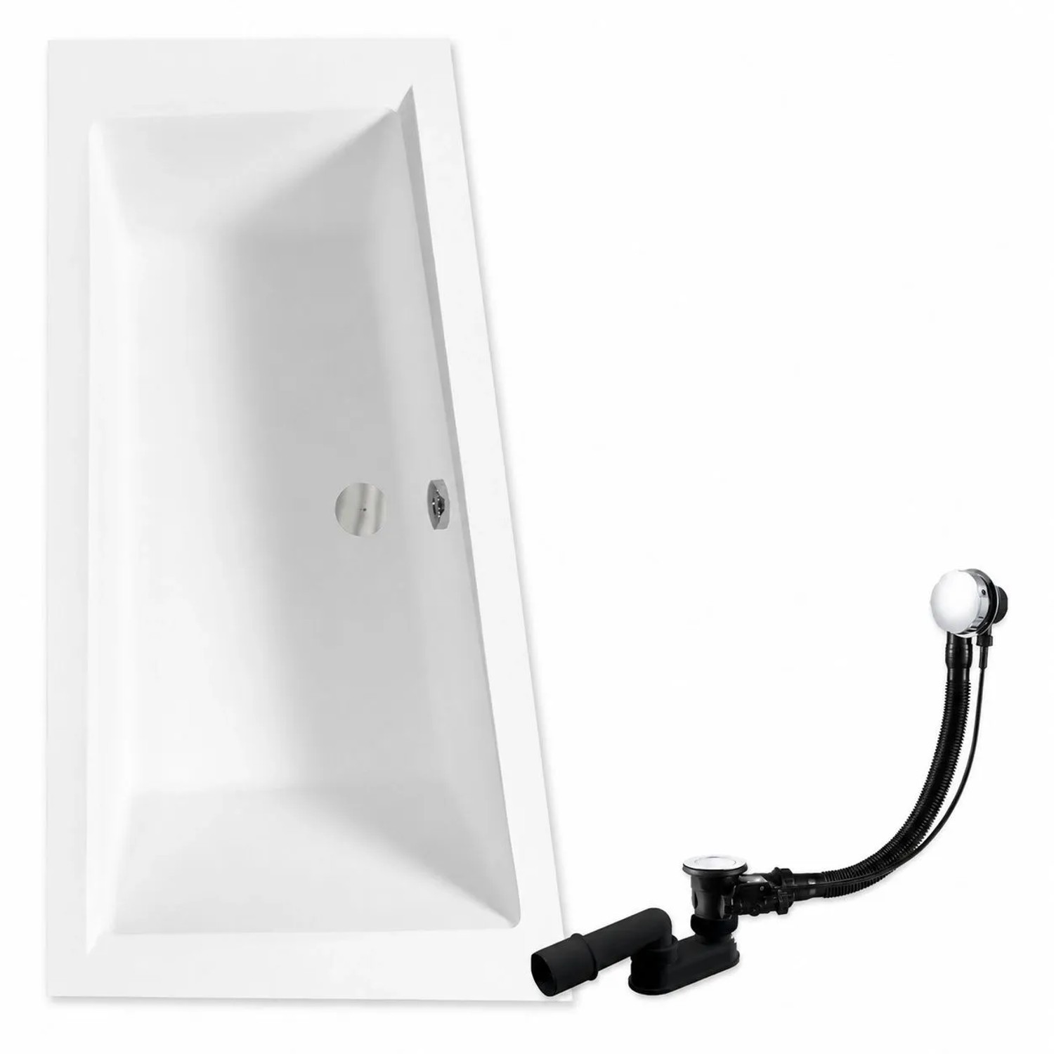 KOLMAN Badewanne Eckwanne 150 x 85 Cm Links Mit Bambus Badewannenablage Inkl. Ablauf Und Füße
