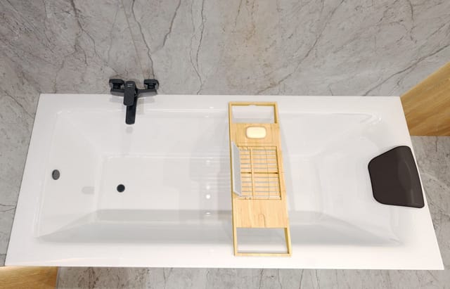 KOLMAN Badewanne Rechteck 120 x 70 Cm Mit Kopfstütze Inkl. Ablauf Und Füße