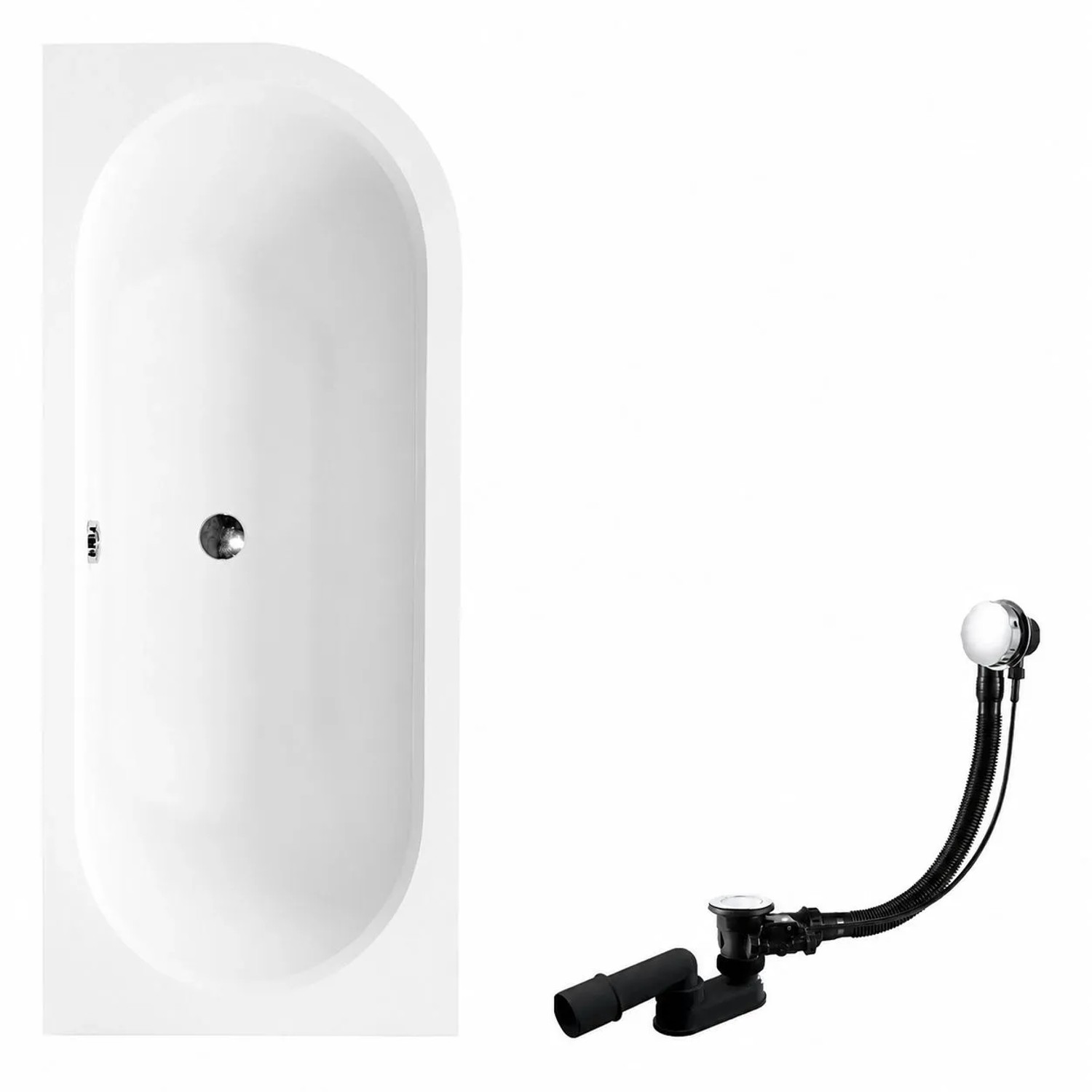 KOLMAN Badewanne Eckwanne 170 x 75 Cm Links Mit Kopfstütze KODI Inkl. Ablauf Und Füße