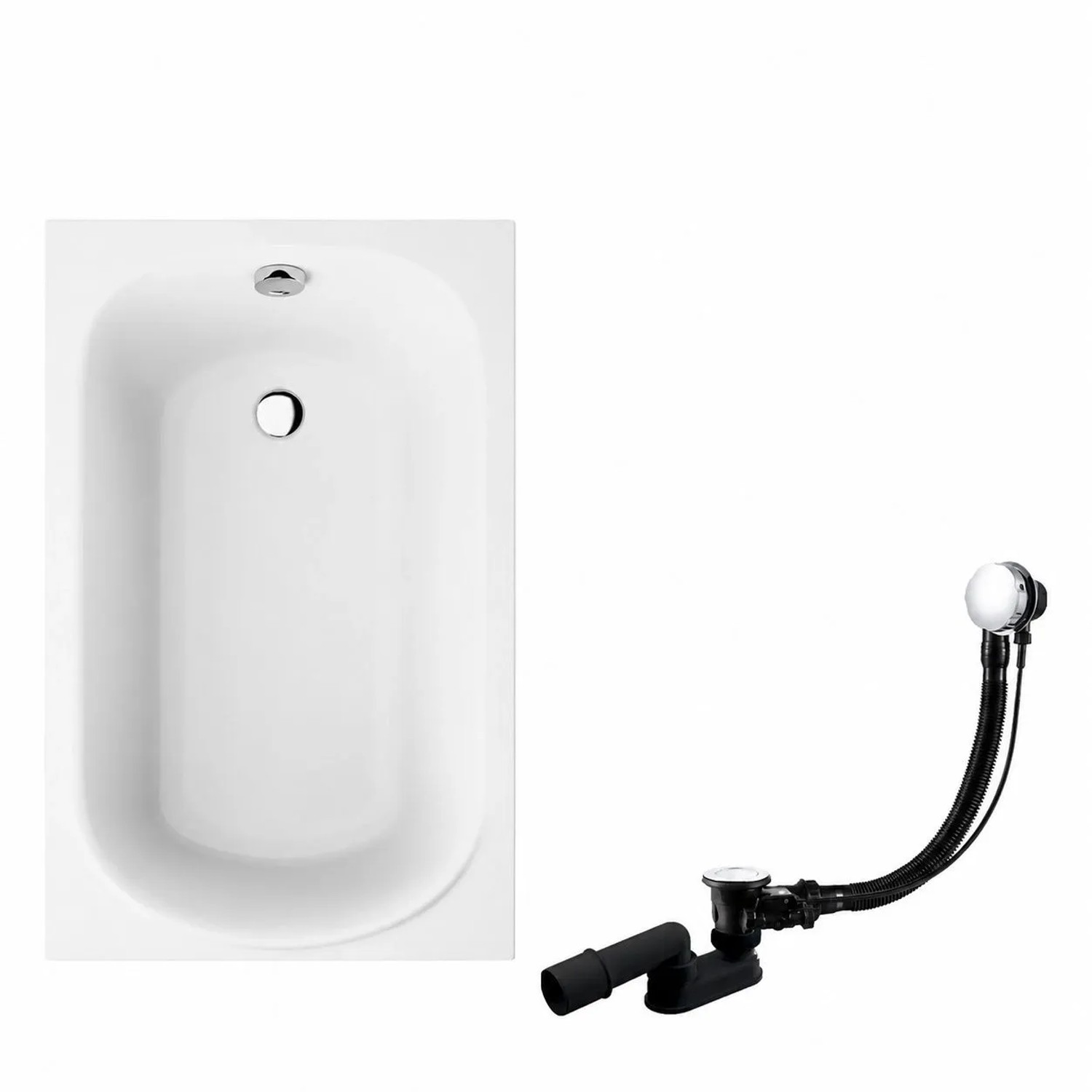 KOLMAN Badewanne Rechteck 100 x 65 Cm Mit Styroporverkleidung Inkl. Ablauf Und Füße