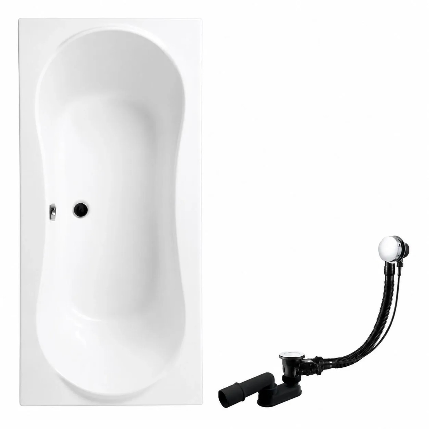 KOLMAN Badewanne Rechteck 170 x 80 Cm Inkl. Ablauf Und Füße