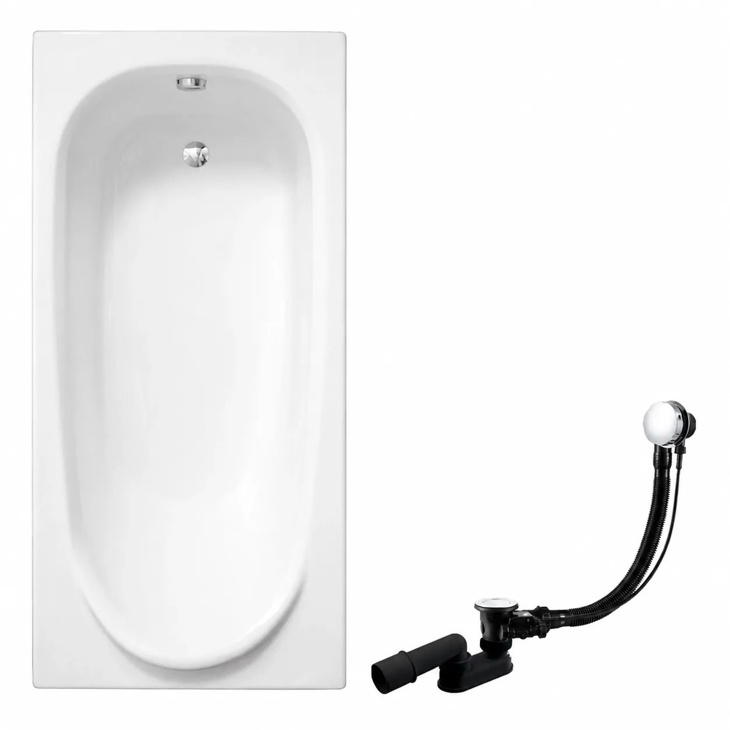 KOLMAN Badewanne Rechteck 190 x 80 Cm Inkl. Ablauf Und Füße