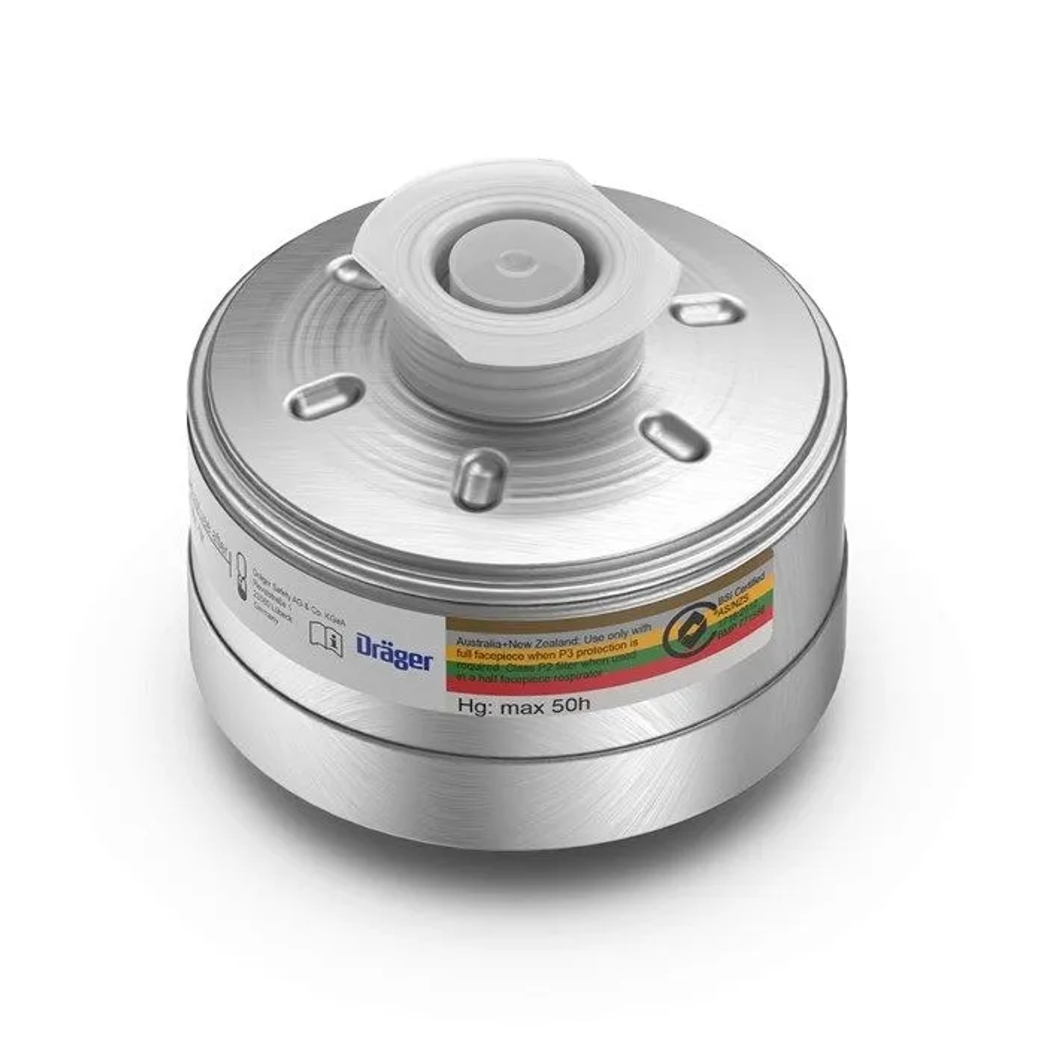 Dräger Gasfilter Staubfilter Kombinationsfilter 1140+ Abek2 Hg P3 R D für Rd40 Anschluss Aluminium Aramid Silber