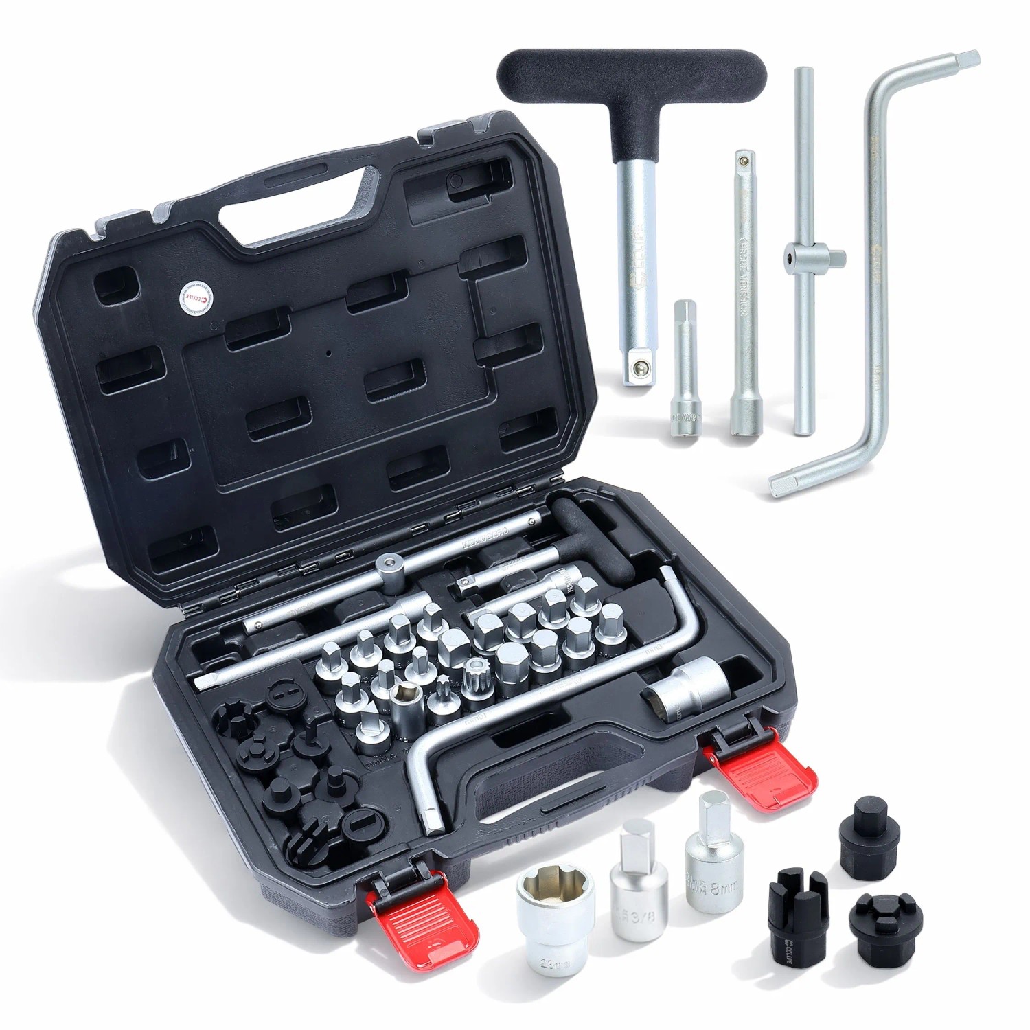 CCLIFE Ölablassschrauben Werkzeug Set 34-tlg. 3/8 Zoll mit Koffer
