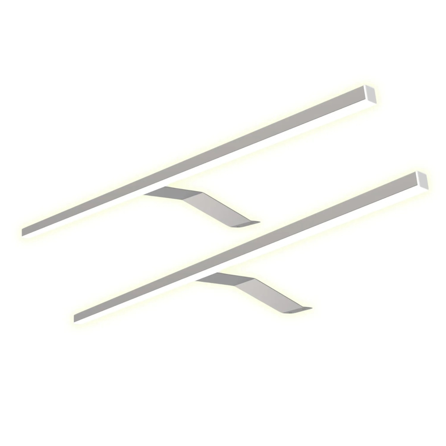 kalb LED Aufbauleuchte Aluminium 600x185x40mm Warmweiß Silbergau 2er Set