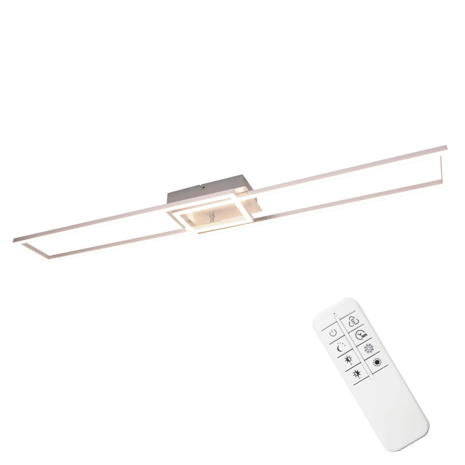 ZMH LED Deckenlampe Dimmbar Silber 100cm 36W Mit Fernbedienung Memory-Funktion 3000-6500K