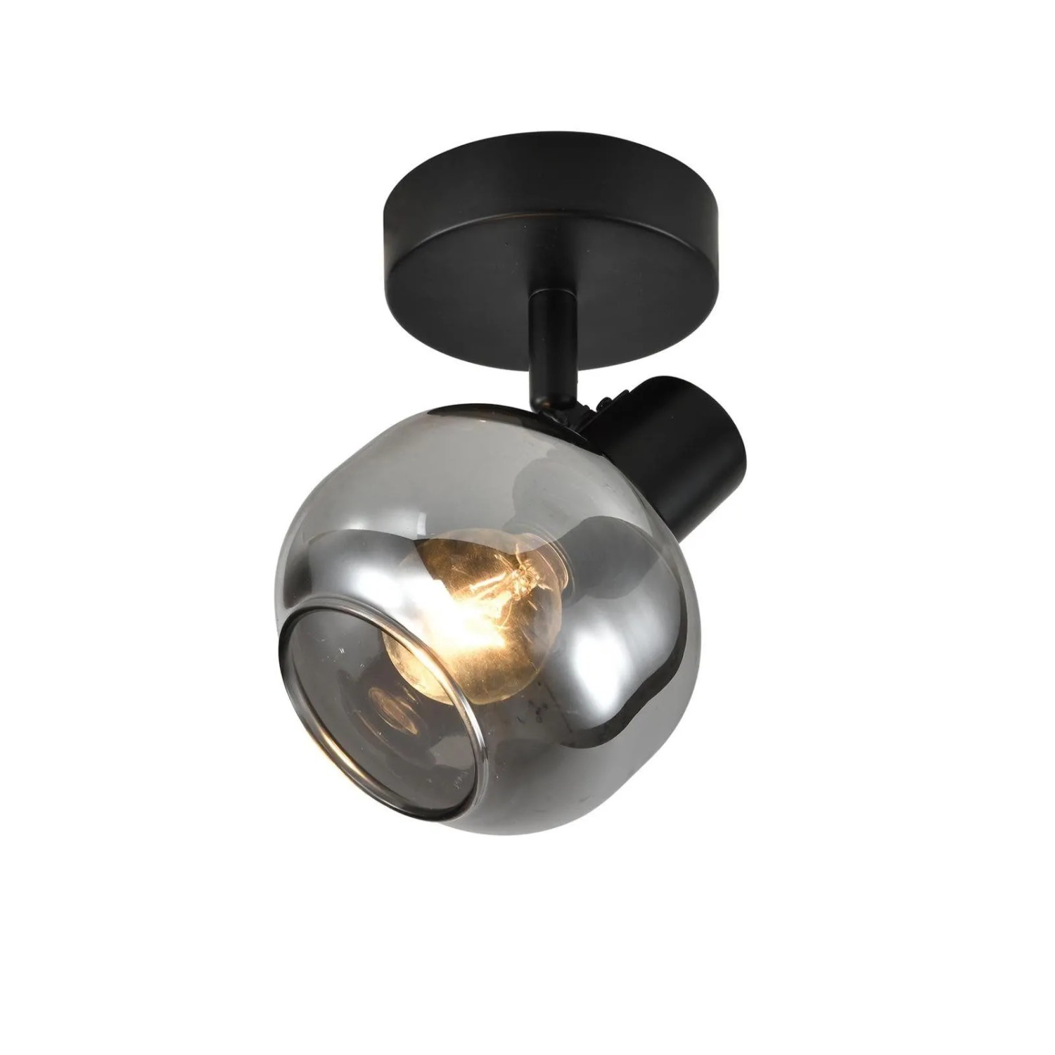 ZMH Deckenlampe Vintage Schwarz-Rauchgrau mit E14 Fassung 1-Flammig ohne Lichtquelle