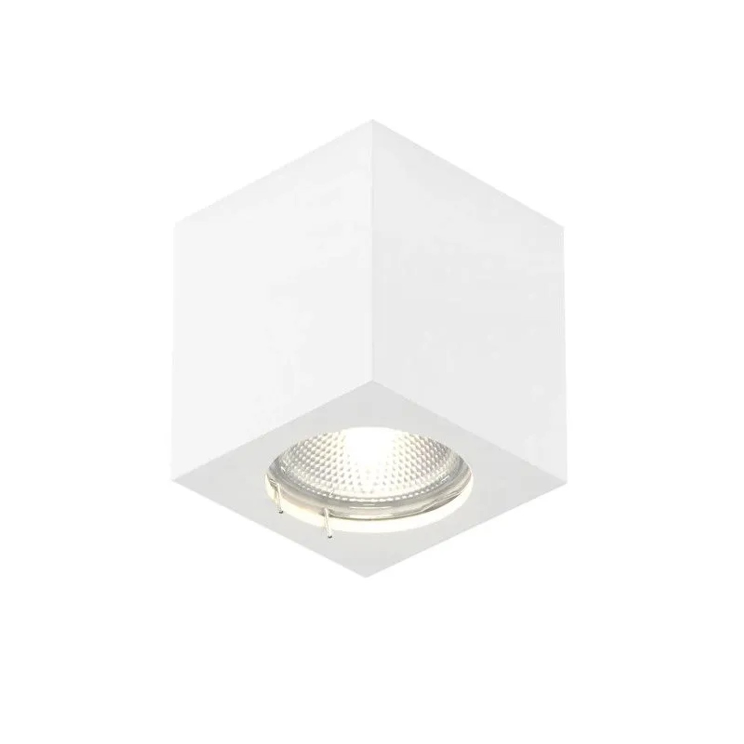ZMH Deckenleuchte 1-flammig GU10 Weiß Eckig Aufbaustrahler Modern Gips Max 40W