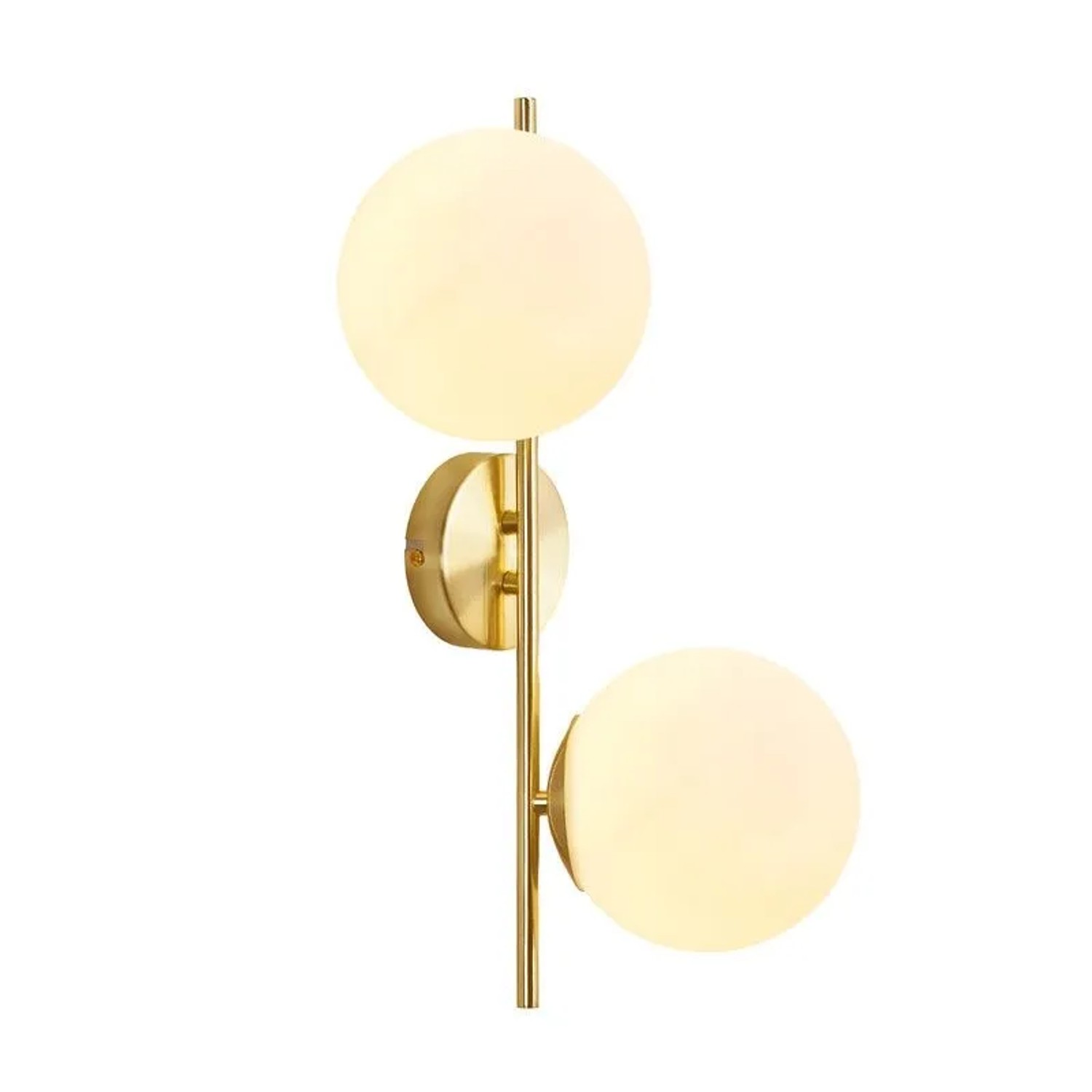 ZMH Wandleuchte Glas 2-flammig E27 Gold Modern Mit Glaslampenschirm