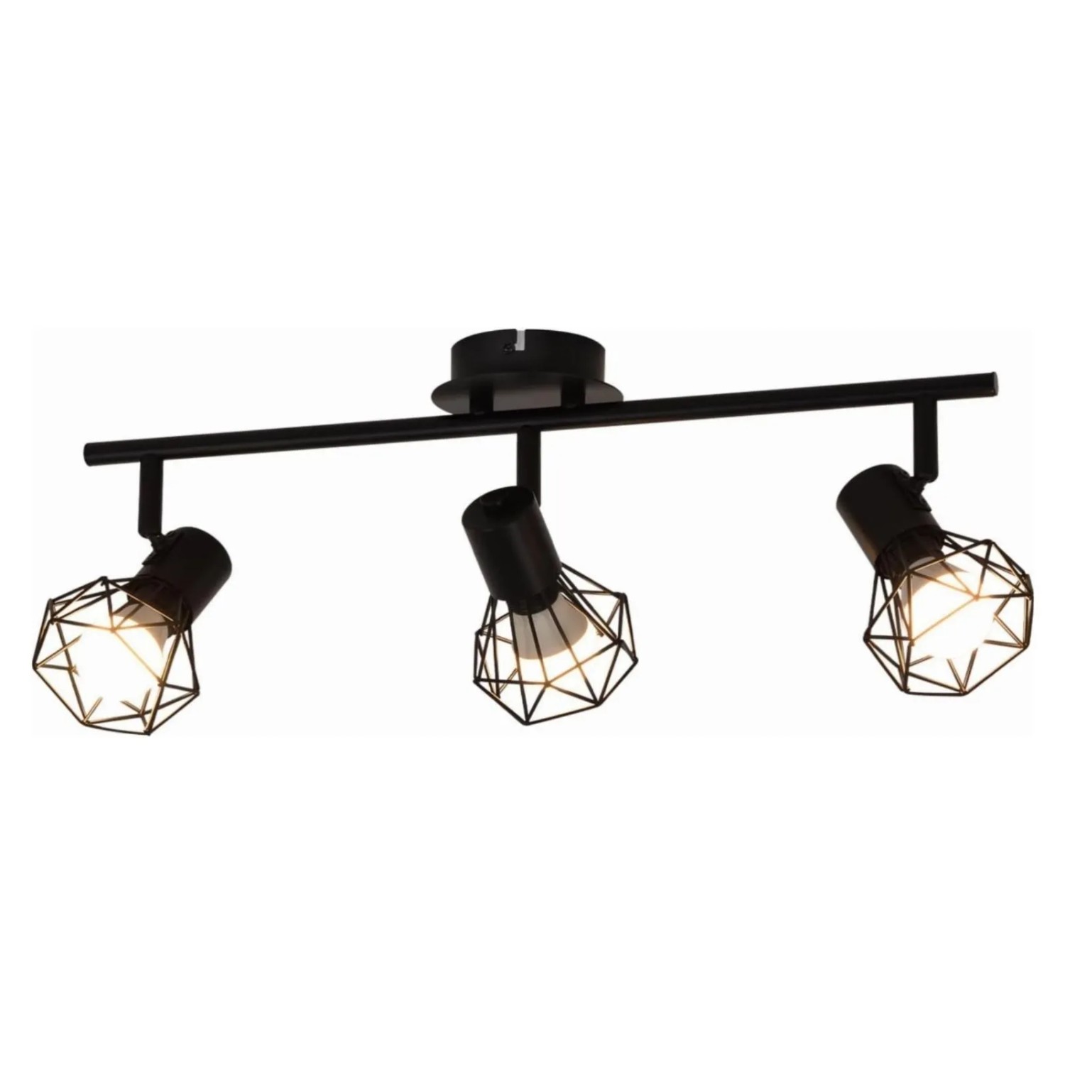 ZMH LED Deckenleuchte Vintage Schwarz Industrial 3-flammig E14 Schwenkbar 350 Grad