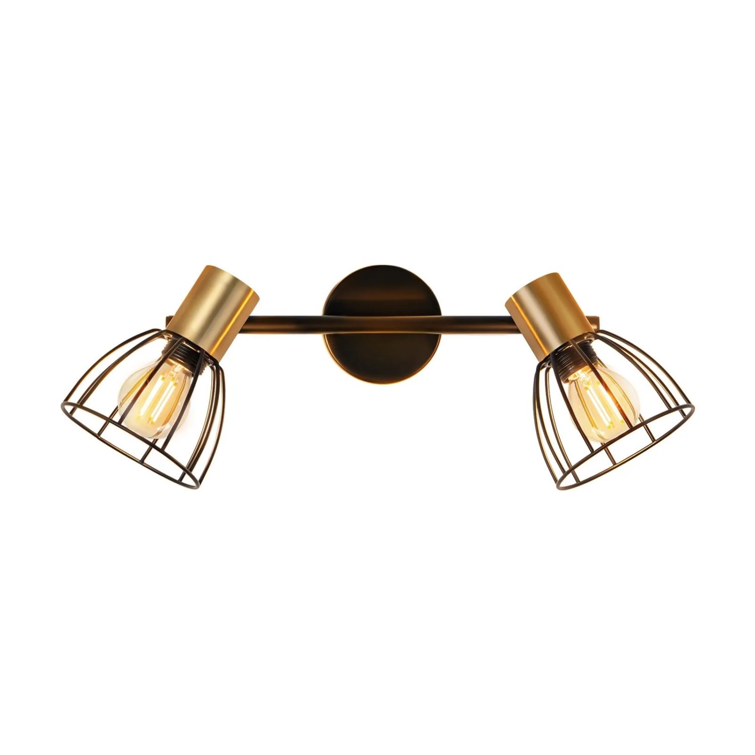 ZMH Wandlampe Vintage E14 Schwenkbar 2-Flammig Schwarz für Innen ohne Leuchtmittel