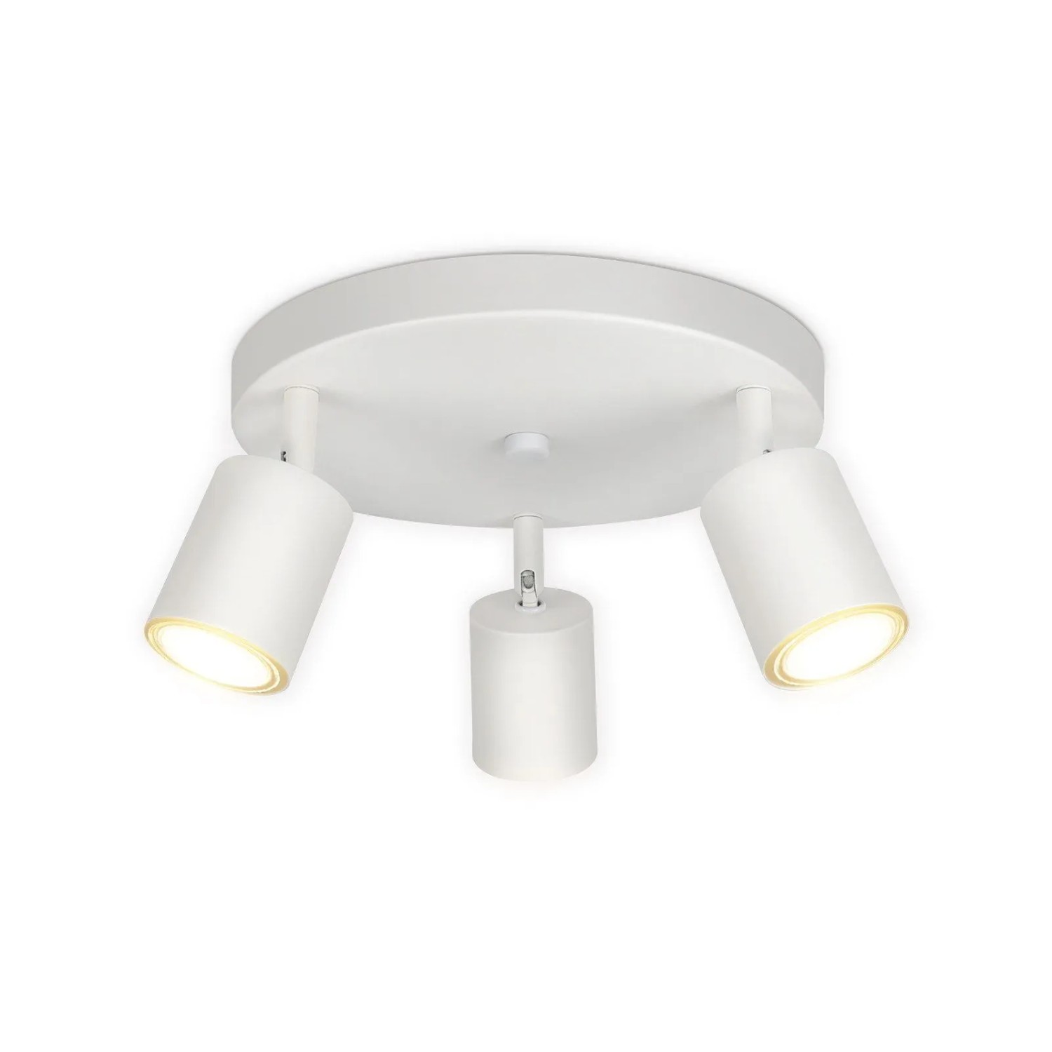 ZMH LED Deckenstrahler 3 Flammig Modern Weiß Rund GU10 Metall Schwenkbar