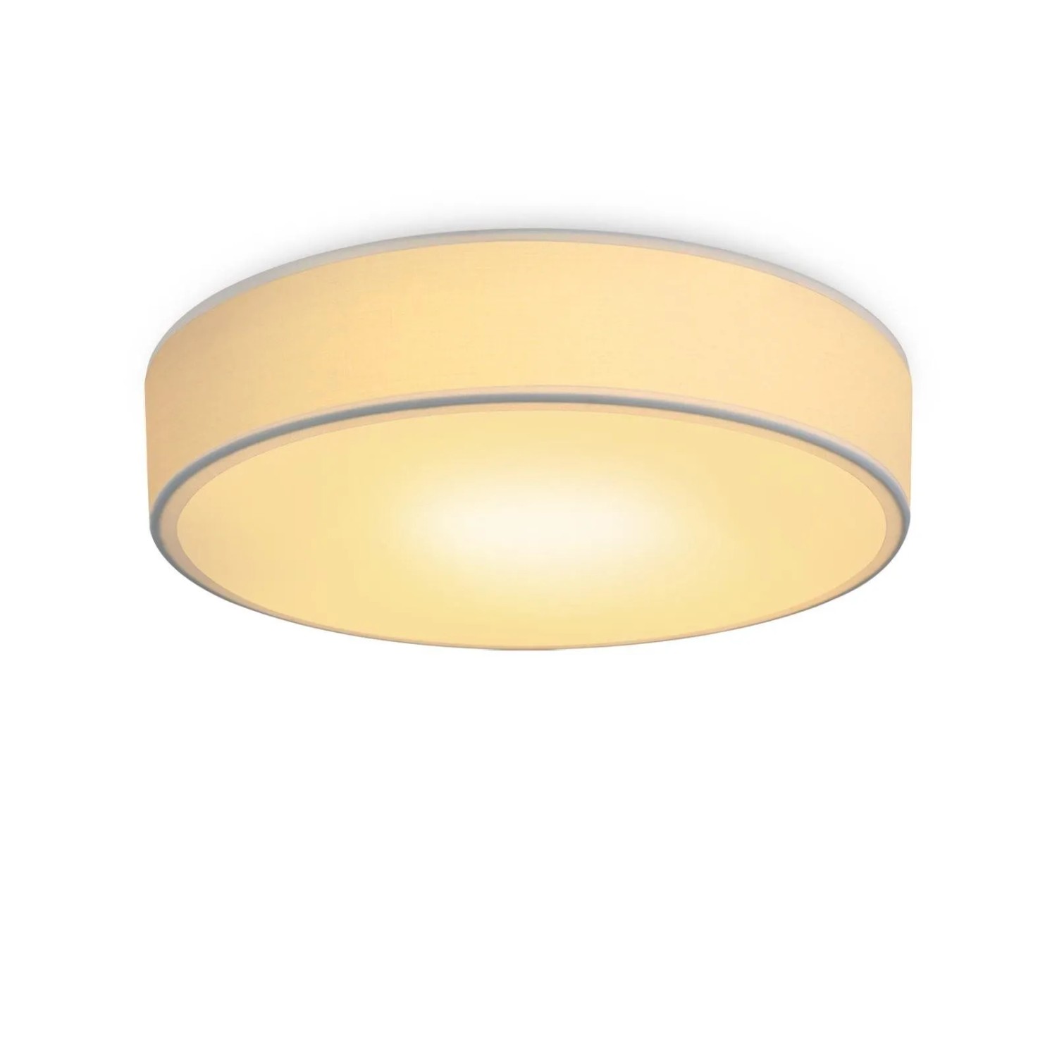 ZMH Deckenleuchte LED Rund Weiß Modern Stoff E27 Ø30cm Ohne Leuchtmittel