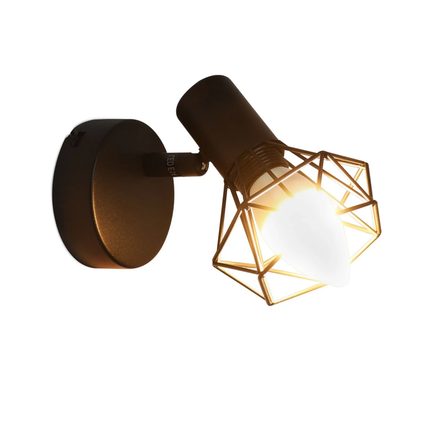 ZMH Wandleuchte Retro Wandstrahler Schwarz E14 Verstellbar 1-Flammig 350 Grad Max. 40 W