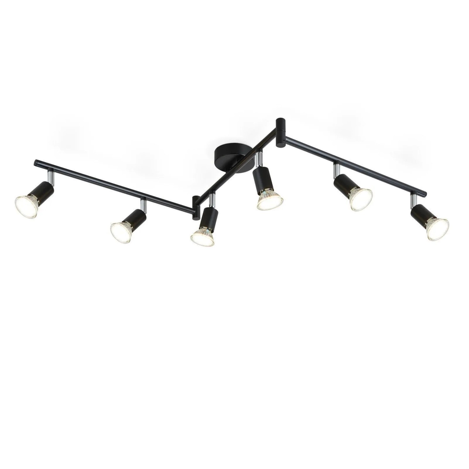 ZMH LED Deckenstrahler GU10 Schwenkbar Schwarz 330° Drehbar ohne Leuchtmittel