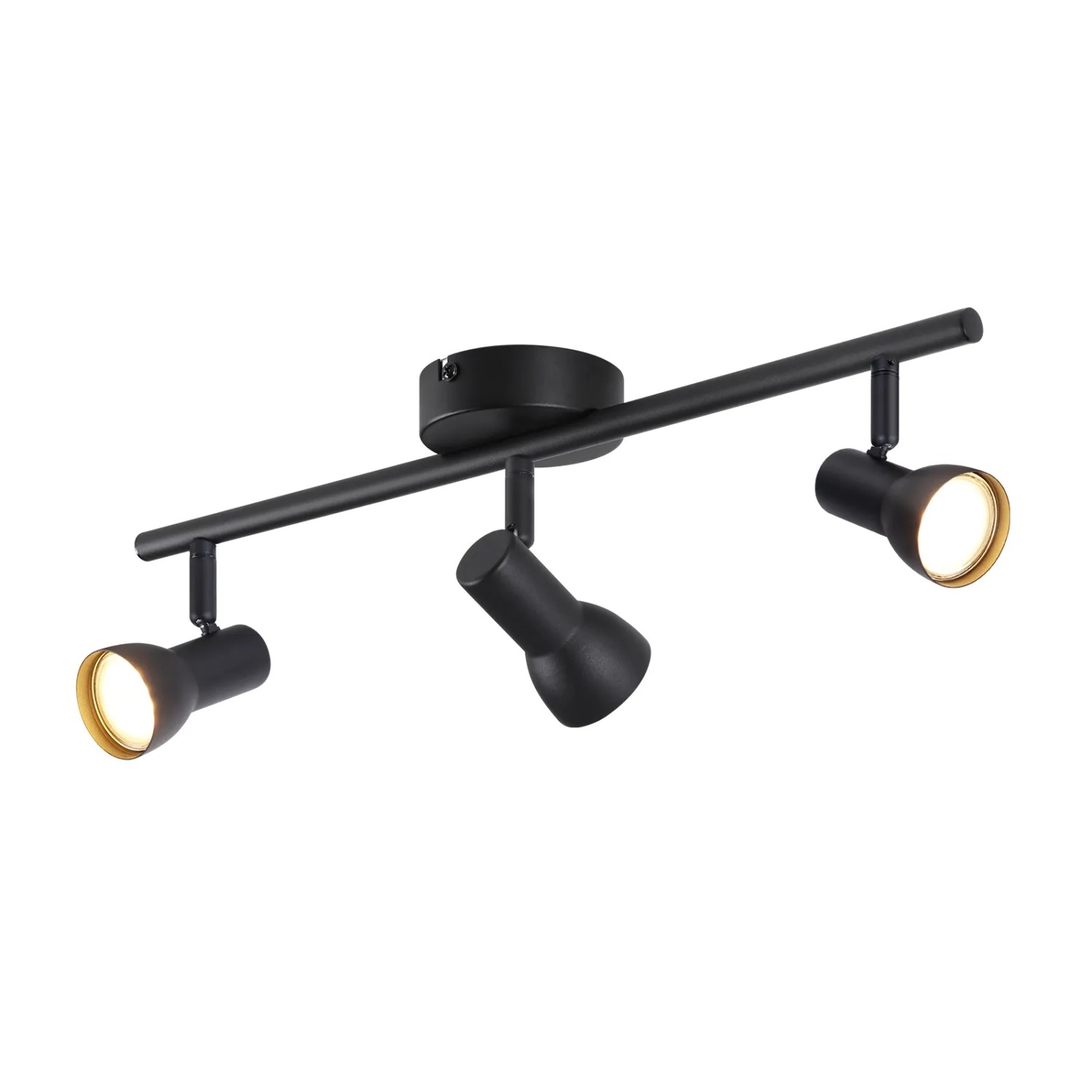 ZMH Deckenstrahler 3x GU10 350 Grad Schwenkbar Schwarz Metall Modern ohne Leuchtmittel