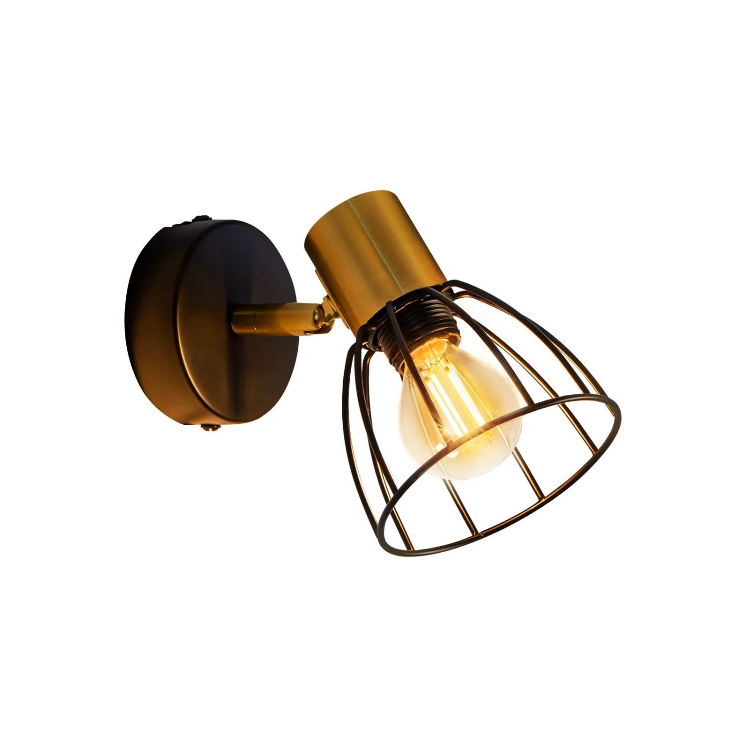ZMH Wandlampe Vintage Schwarz 1-Flammig Schwenkbar 350 Grad E14 für Innenbereiche ohne Leuchtmittel