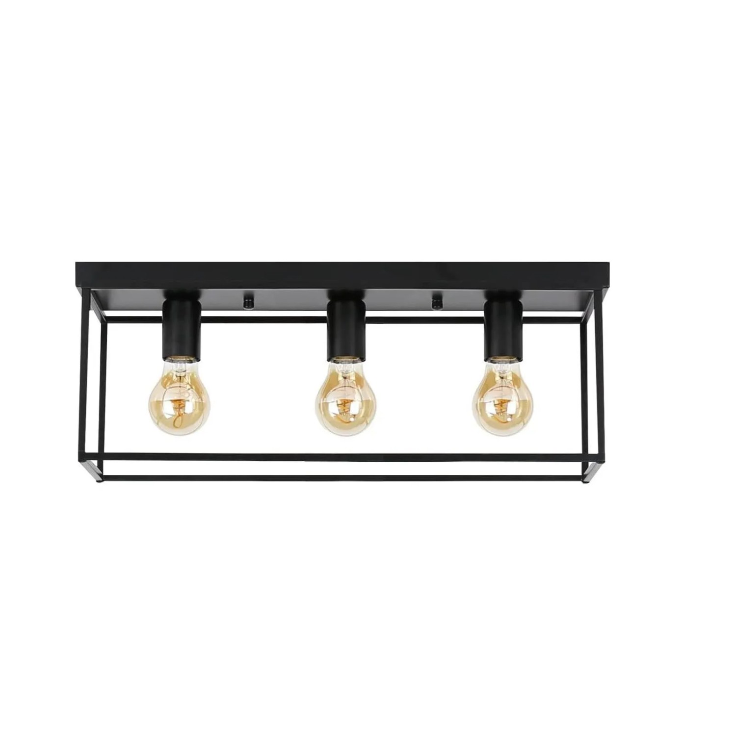 ZMH Deckenleuchte 3-flammig E27 Retro Schwarz Küchenlampe Metall