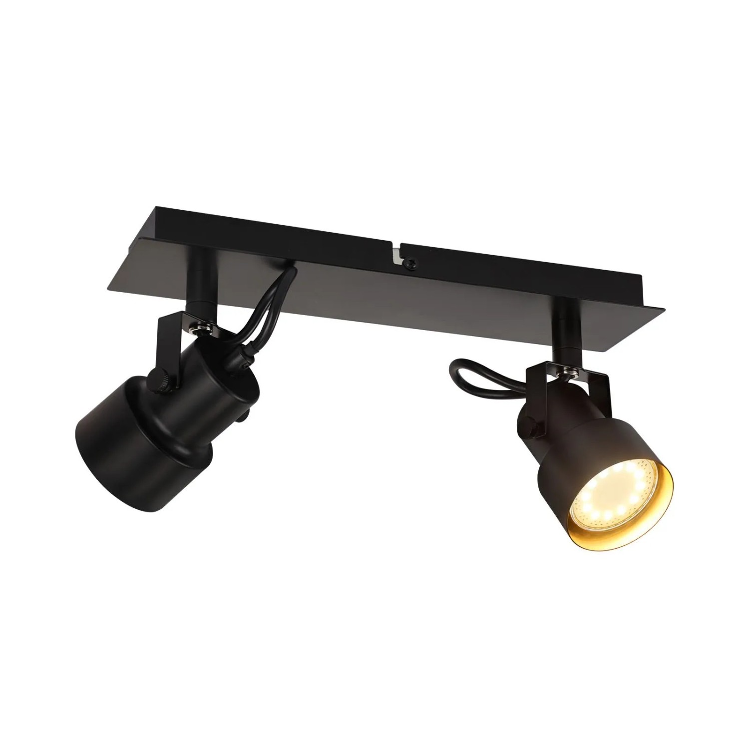 ZMH Deckenstrahler 2-Flammig Schwarz Vintage Schwenkbar mit GU10 350° ohne Leuchtmittel