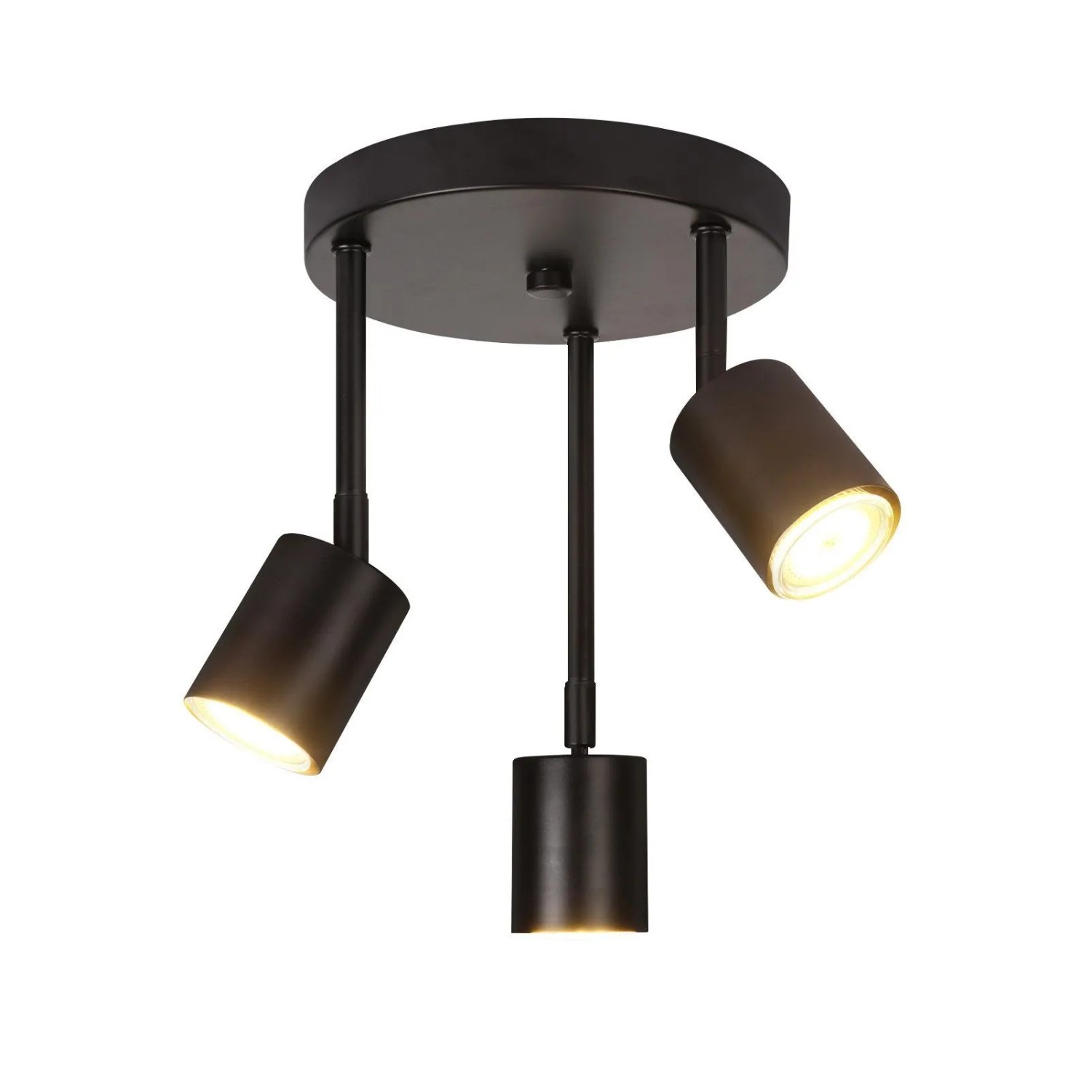 ZMH Deckenstrahler 3-Flammig Schwenkbar LED GU10 350° Schwarz ohne Leuchtmittel
