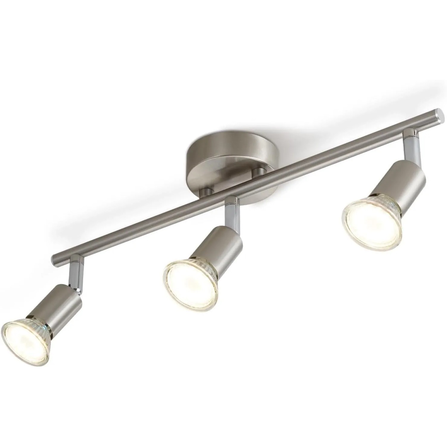 ZMH LED Deckenstrahler 3x GU10 Schwenkbar 330° Silber Ohne Leuchtmittel