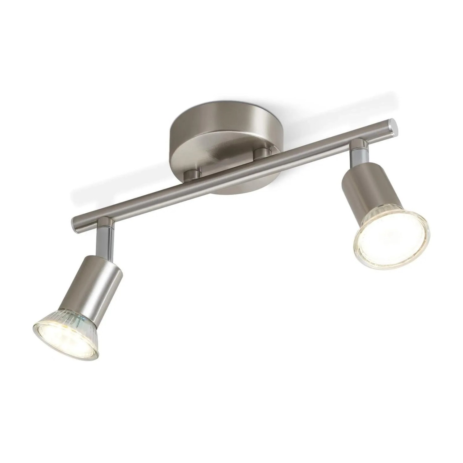 ZMH LED Deckenstrahler 2-Flammig GU10 Schwenkbar 330 Grad Nickel Ohne Leuchtmittel