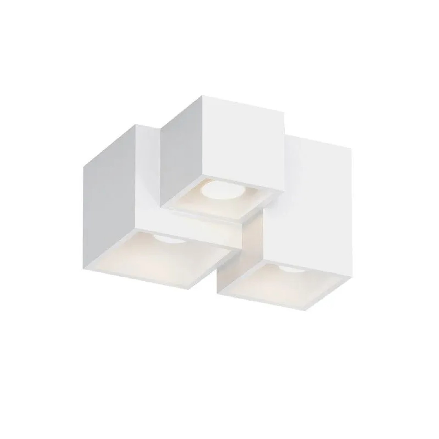 ZMH Deckenleuchte 3-flammig GU10 Weiß Eckig Aufbaustrahler Modern Gips Max 25W