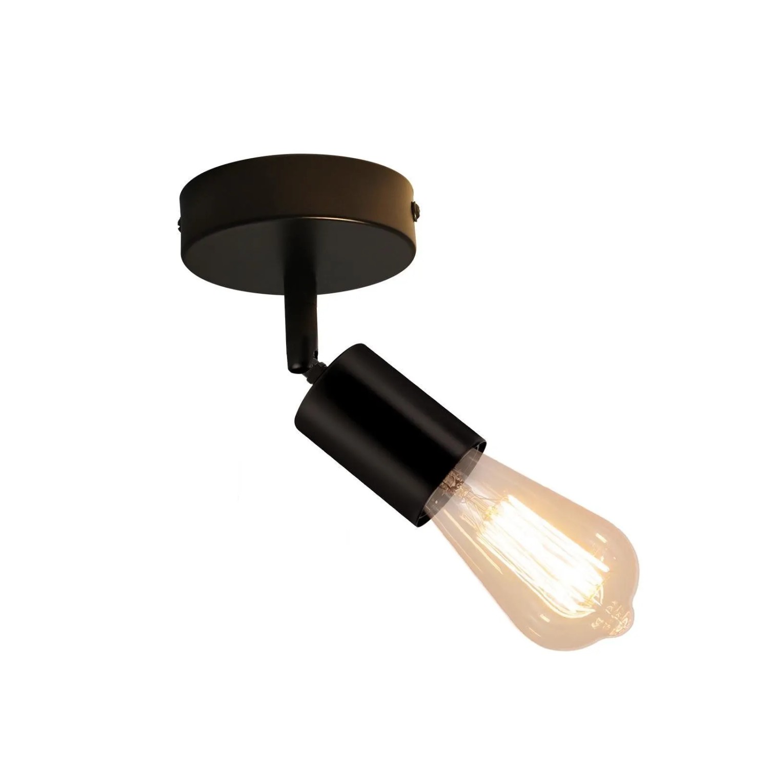 ZMH Deckenleuchte E27 Schwarz 1-Flammig Schwenkbar 350° max. 40 W ohne Leuchtmittel