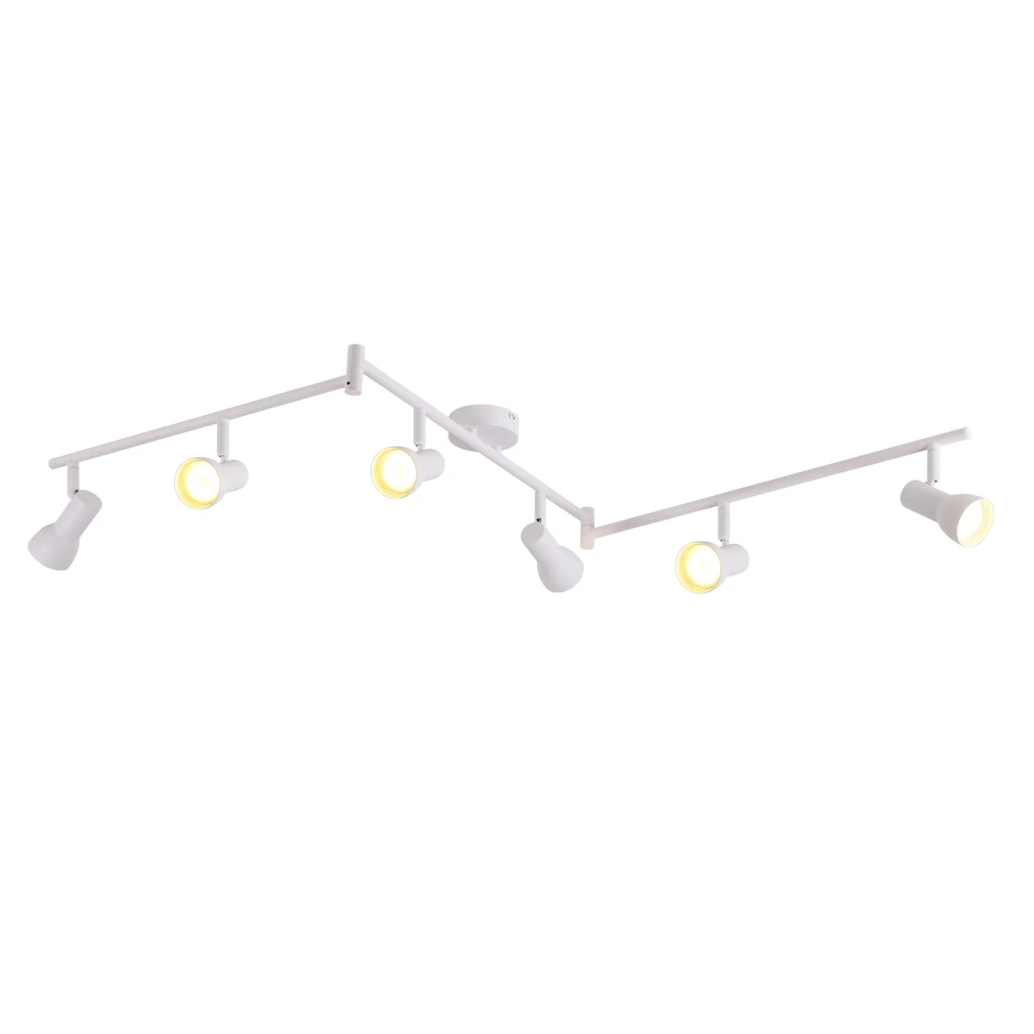 ZMH Deckenstrahler 6-Flammig Weiß GU10 350° Schwenkbar für Innenbereiche ohne Leuchtmittel