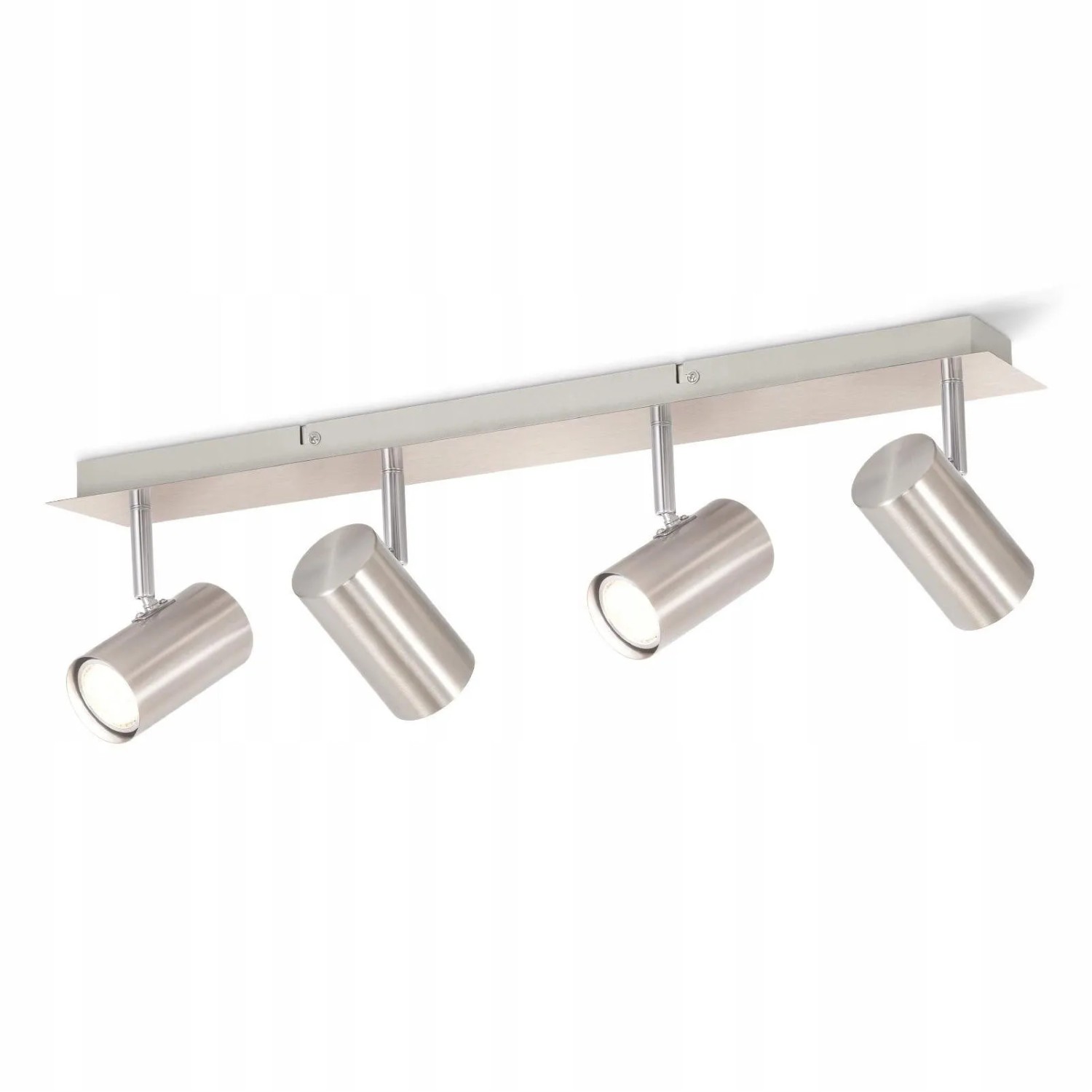 ZMH Deckenstrahler 4-Flammig GU10 Schwenkbar 330 Grad Nickel Metall ohne Leuchtmittel