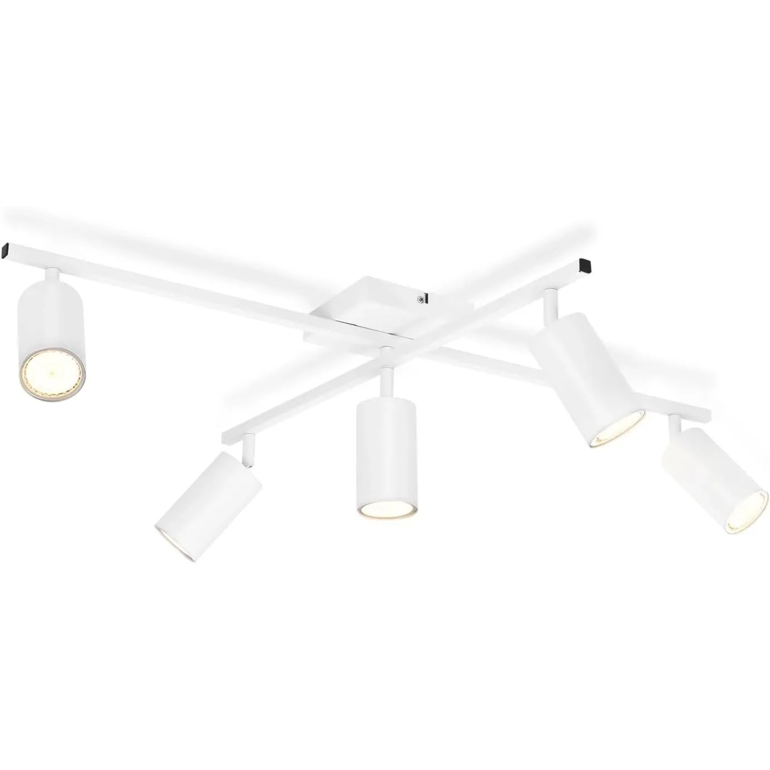 ZMH LED Deckenstrahler 5 Flammig GU10 Weiß Schwenkbar Industrial ohne Leuchtmittel