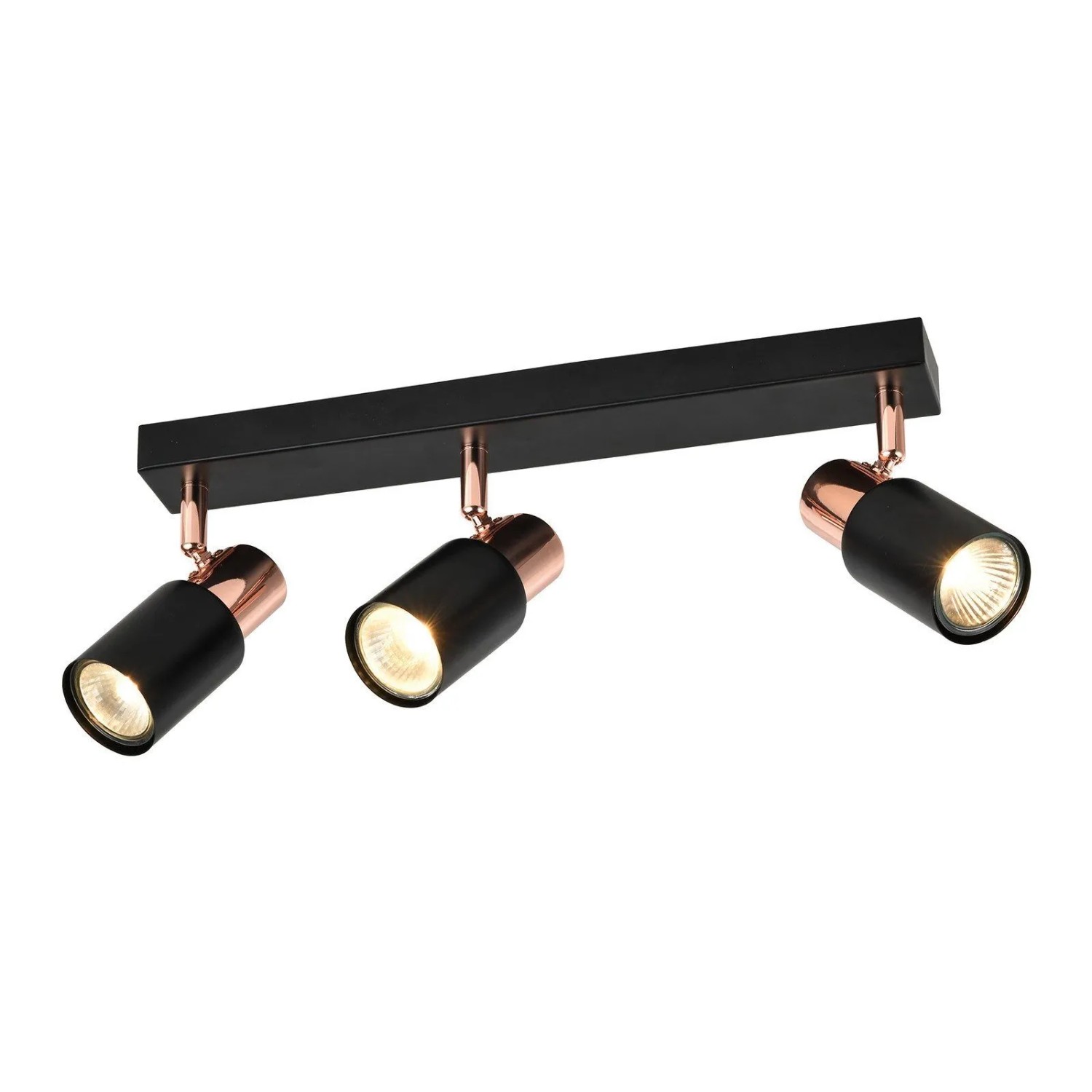ZMH Deckenstrahler mit 3 GU10 Spots 350° Drehbar Schwarz Industrial ohne Leuchtmittel