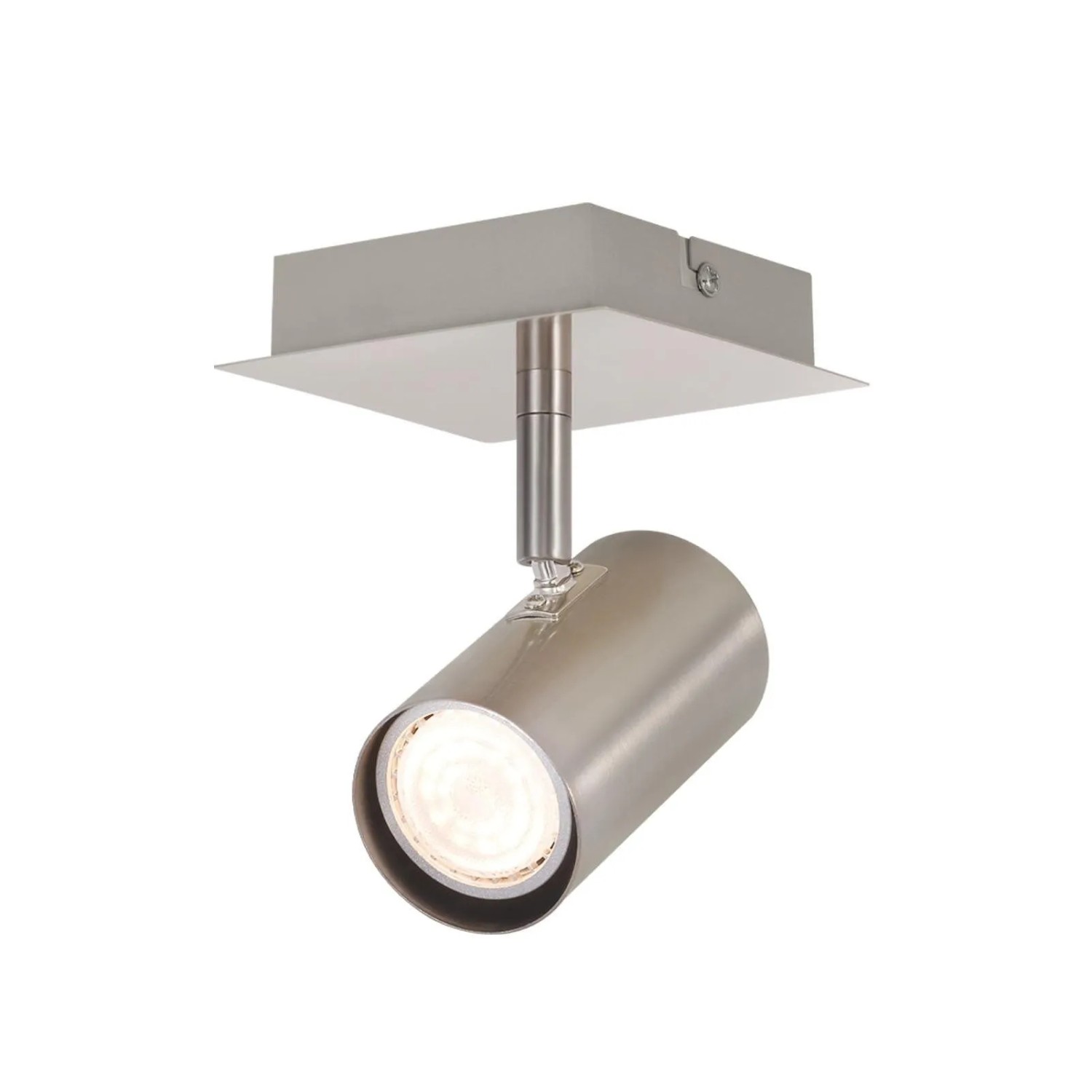 ZMH Deckenleuchte 1-flammig GU10 Eckig Nickel Deckenspot Metall Drehbar 330° L 9cm