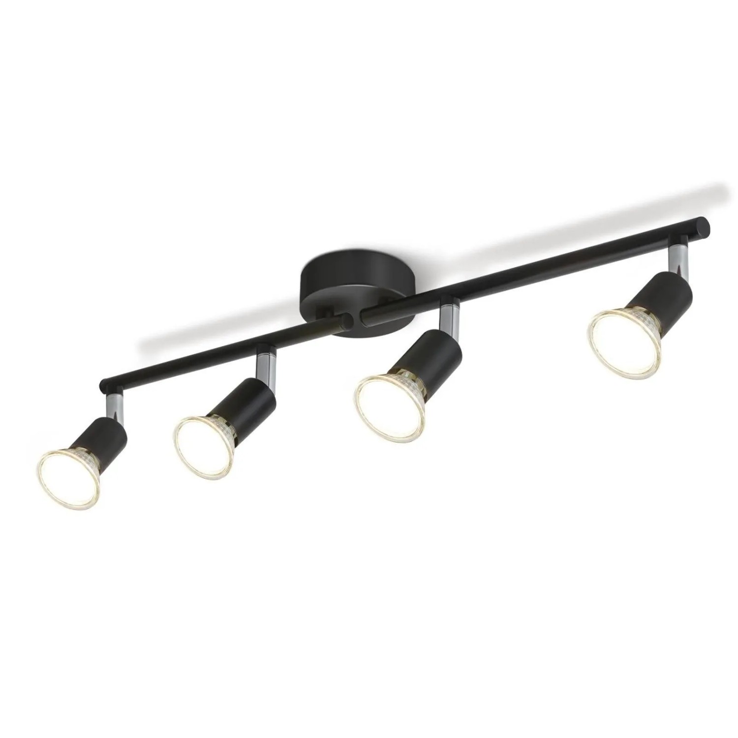 ZMH LED Deckenstrahler 4-Flammig GU10 Schwenkbar 330 Grad Drehbar Schwarz ohne Leuchtmittel