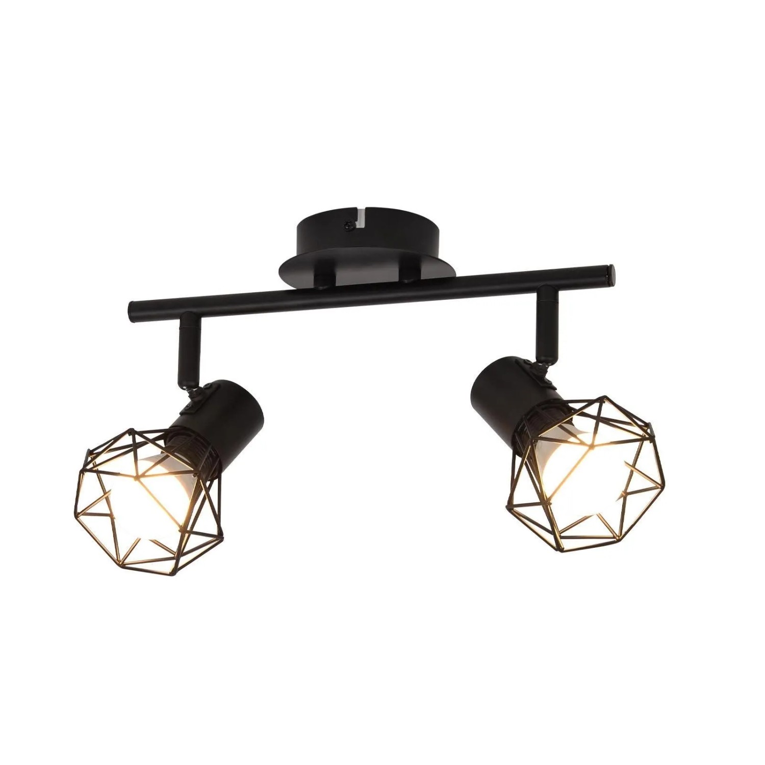 ZMH Dencken Deckenstrahler 2-Flammig Vintage Industrial Retro Schwarz E14 Verstellbar 350 Grad