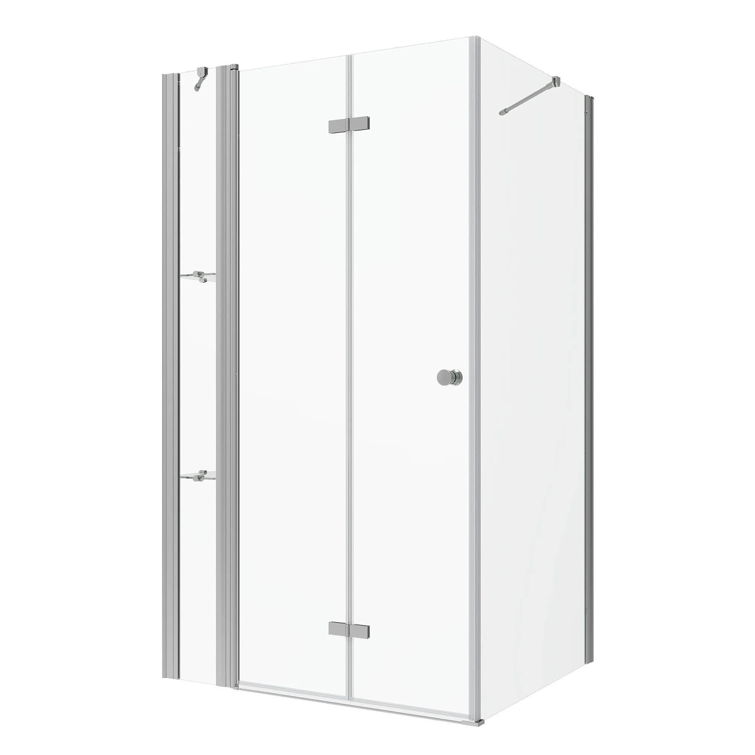 Aquabatos Duschkabine 105 x 90 x 187 cm Eckdusche Duschabtrennung Eckeinstieg mit Seitenwand 5 mm Echtglas Duschwand mit Eckablage Falttür