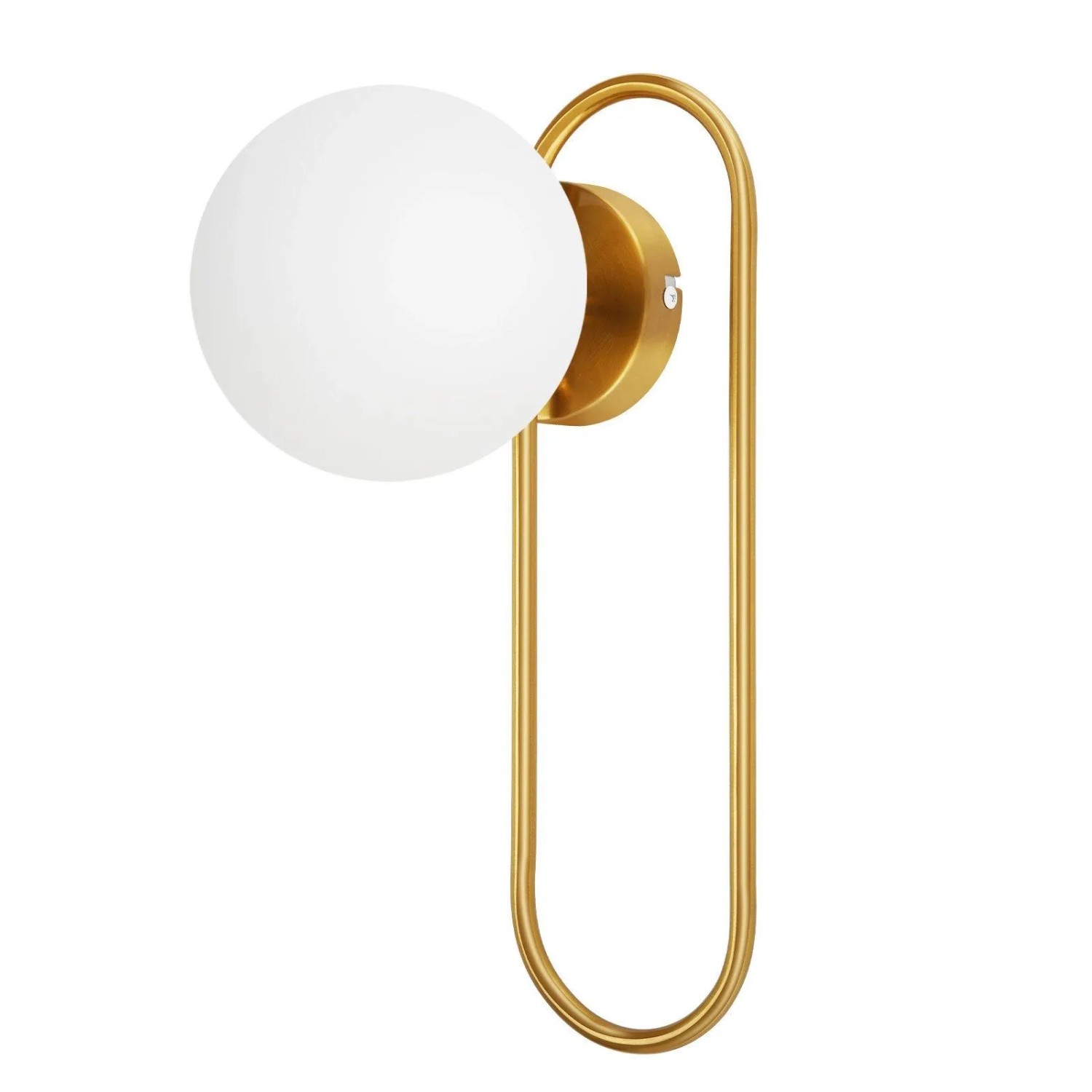 ZMH Wandleuchte 1-flammig E14 Gold Glaskugel Modern Oval Flurlampe