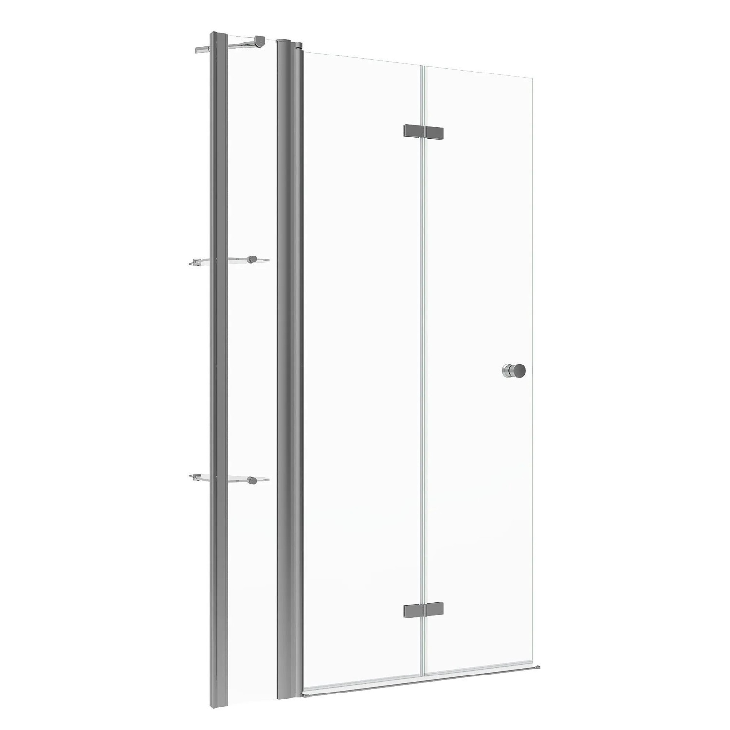 Aquabatos Duschwand Walk-In Duschabtrennung Faltbare Dusche 110 x 187 cm Duschtür Walk-In Falttür Einscheibensicherheitsglas Duschkabine