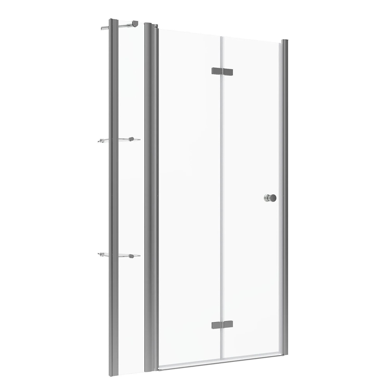 Aquabatos 110 x 187 cm Duschkabine Faltbare Duschtür Nischentür mit Eckregal Verstellbereich 109-113 cm Badezimmer Duschabtrennung aus 5 mm ESG Glas