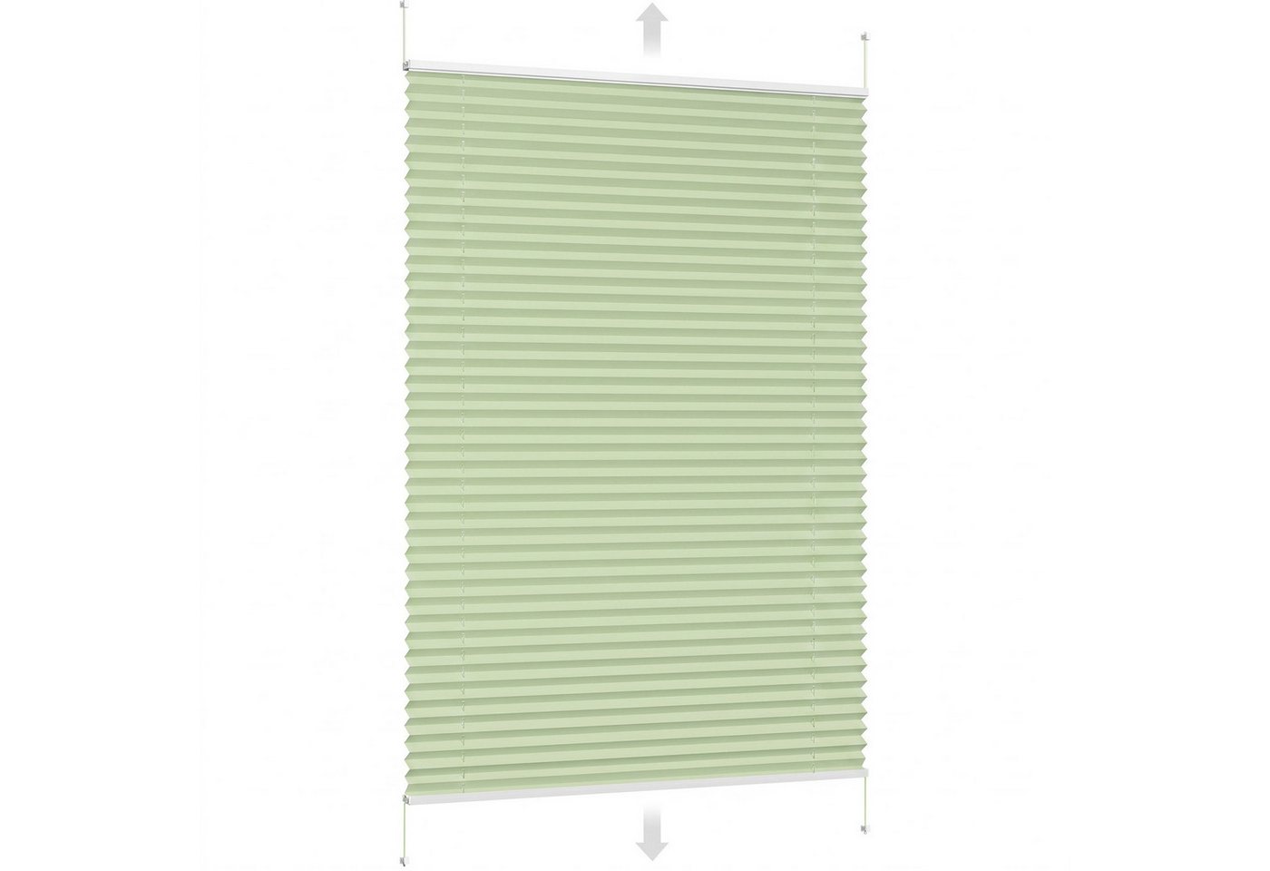Sekey Plissee Faltrollo Klemmfix ohne Bohren Grün 60x120cm Bild 3