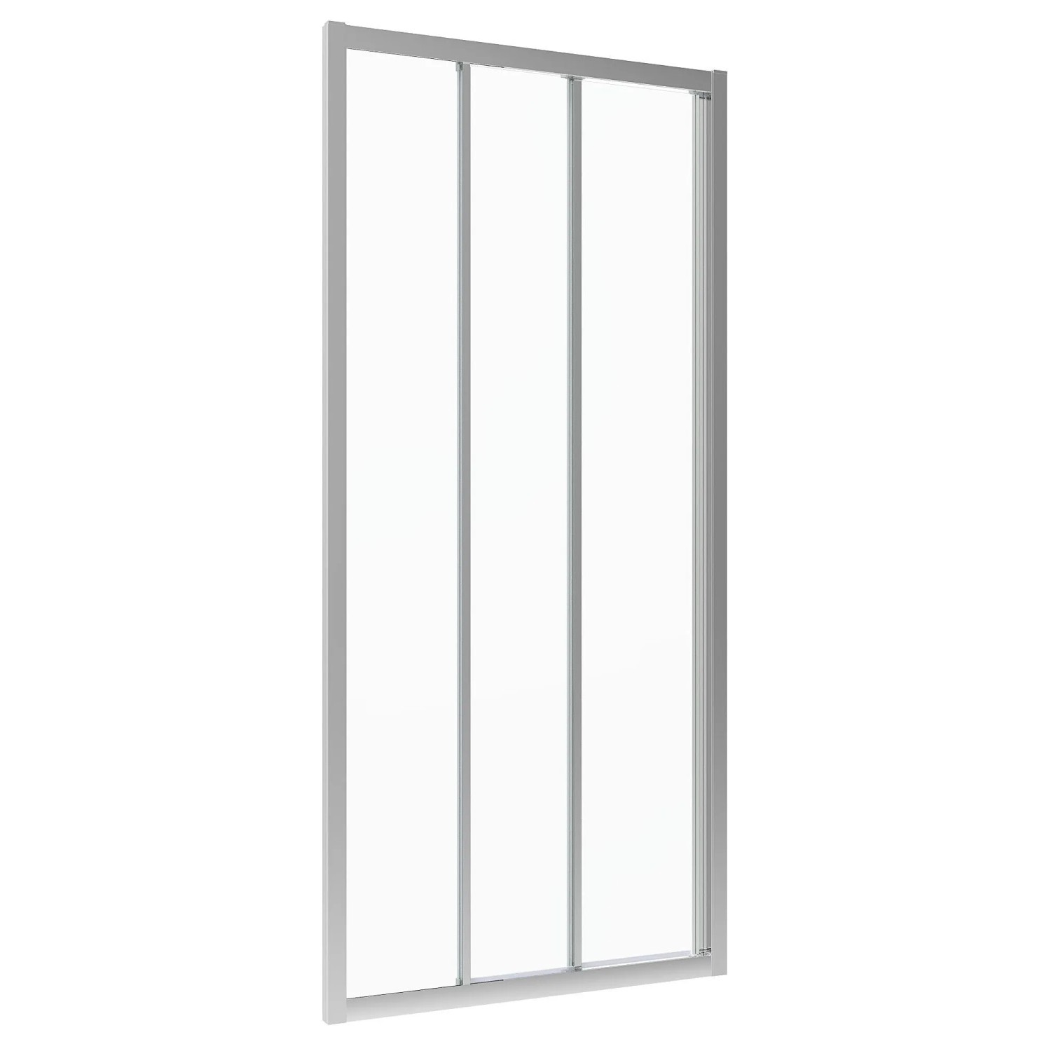 Aquabatos Duschtür 85 x 195 cm Nischentür Schiebetür aus 6 mm ESG Sicherheitsglas mit NANO Beschichtung Glastür 3 teilige Gleittür für Dusche